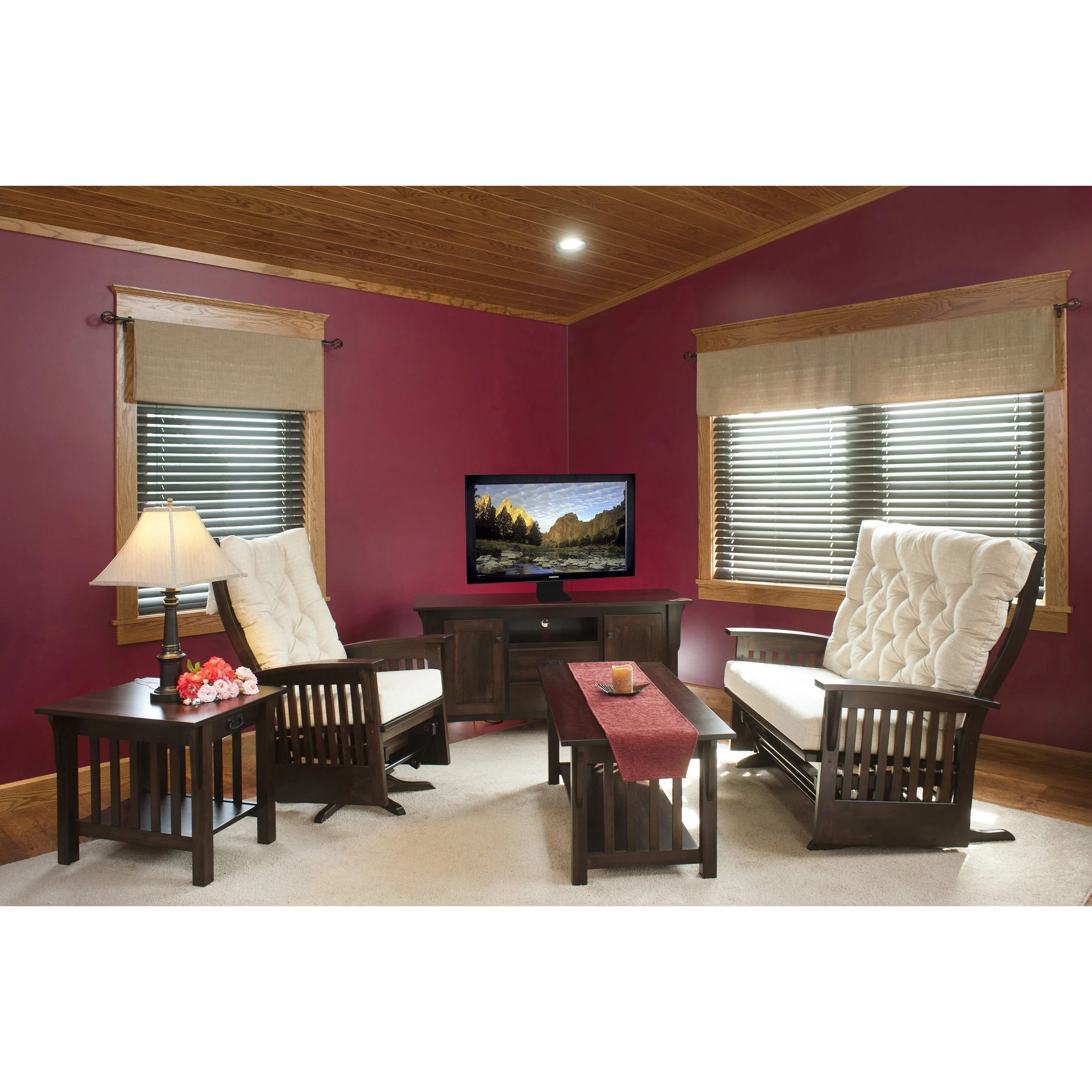 QW Amish Deluxe Swivel Glider & Ottoman - Image 3