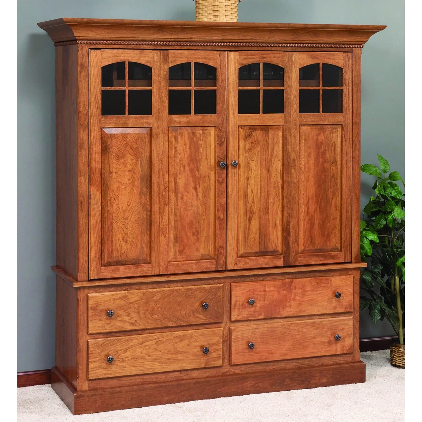 QW Amish Deluxe Traditional 66" Media Wall Cabinet - Image 2