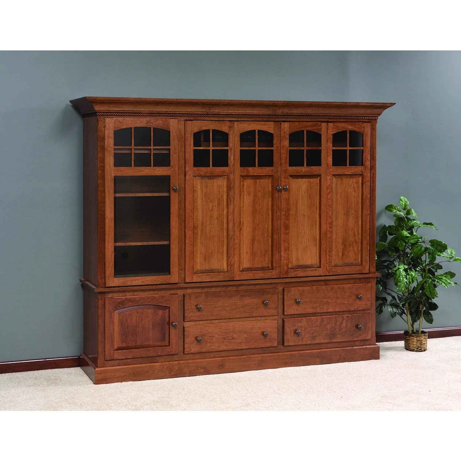 QW Amish Deluxe Traditional 88" Media Wall Unit - Image 2