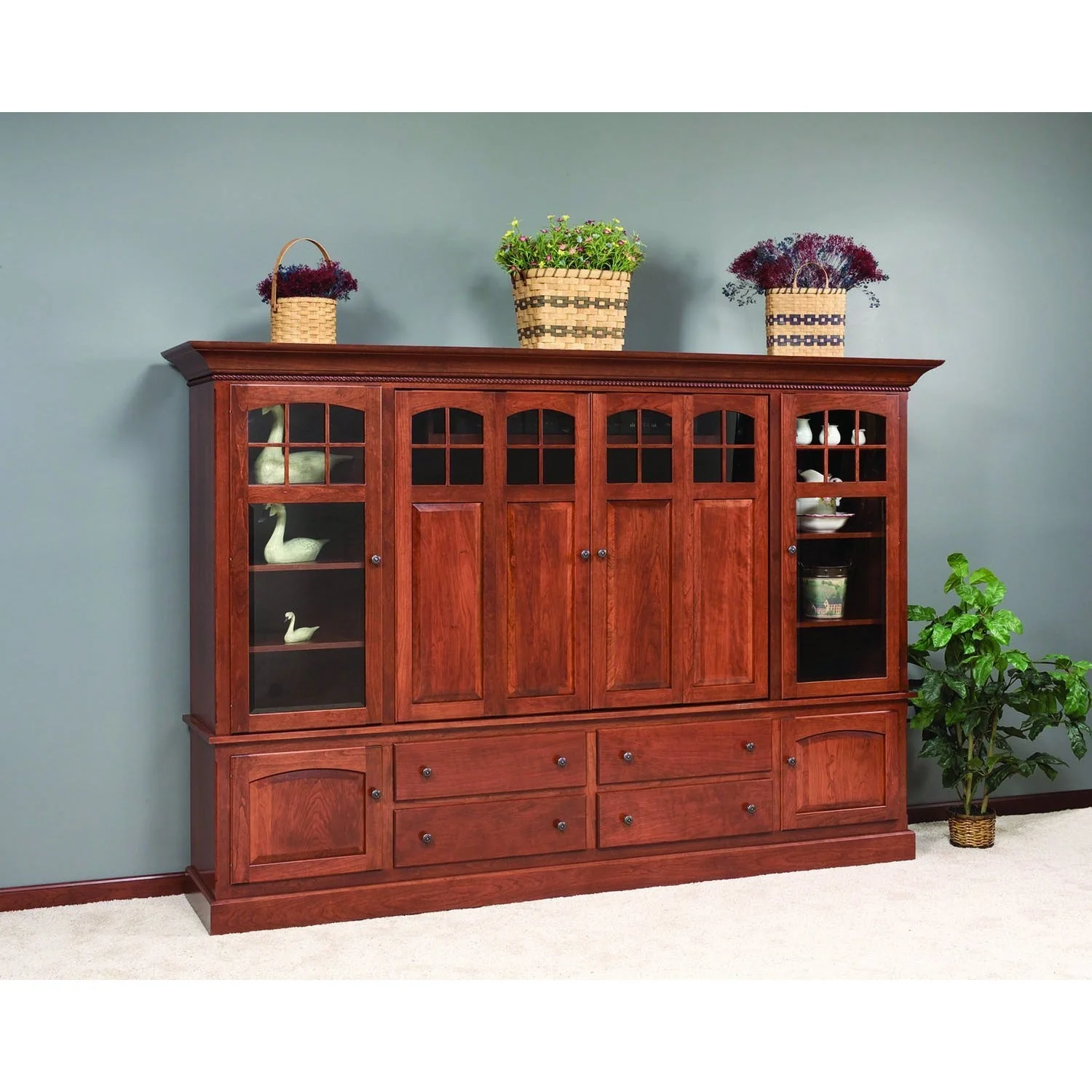 QW Amish Deluxe Traditional 108" Media Wall Unit - Image 2