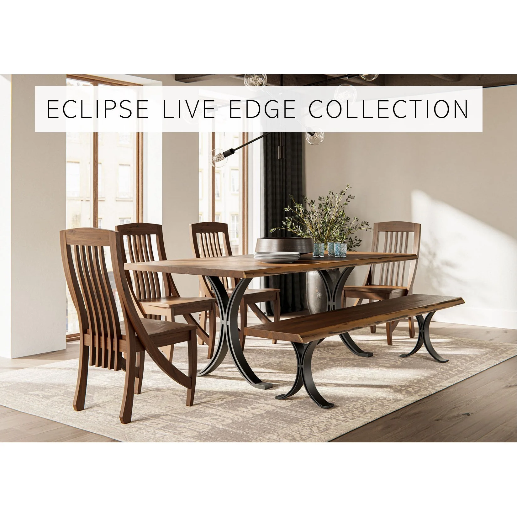 QW Amish Eclipse Live Edge Bench - Image 2