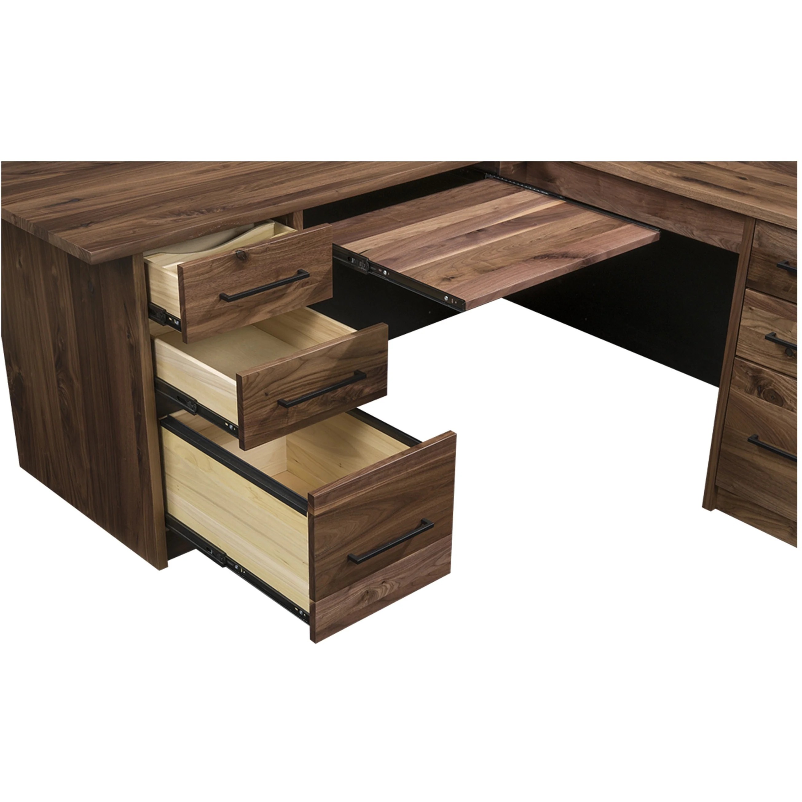 QW Amish Edgewood L-Shape Desk - Image 4