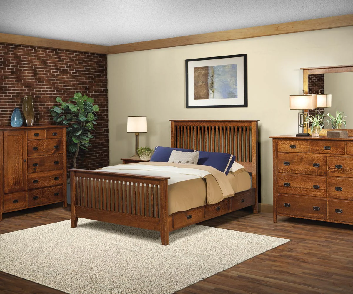 QW Amish Elkins Mission Low Dresser with Mirror Option - Image 3