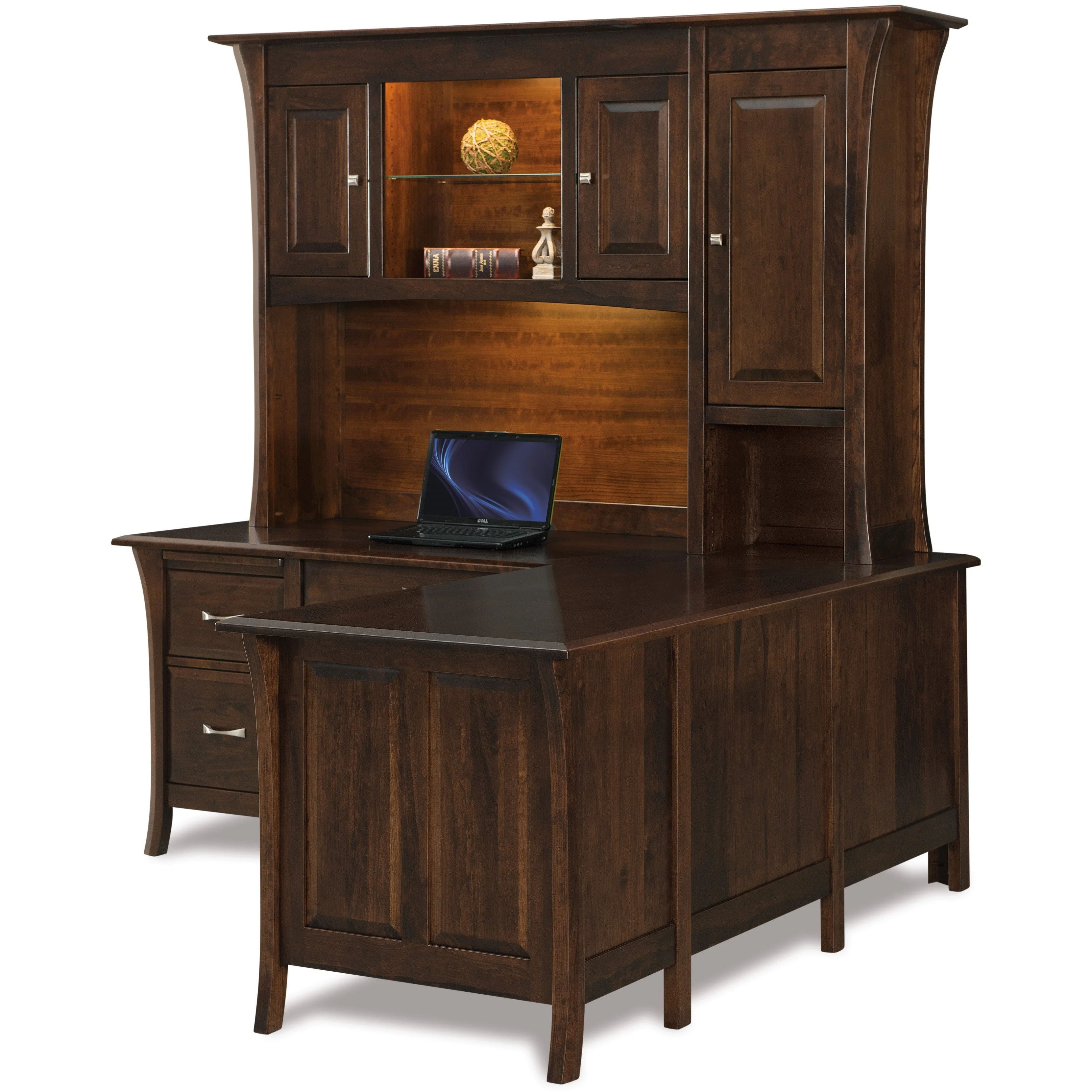 QW Amish Ensenada L-Shape Desk w/ Optional Hutch - Image 2