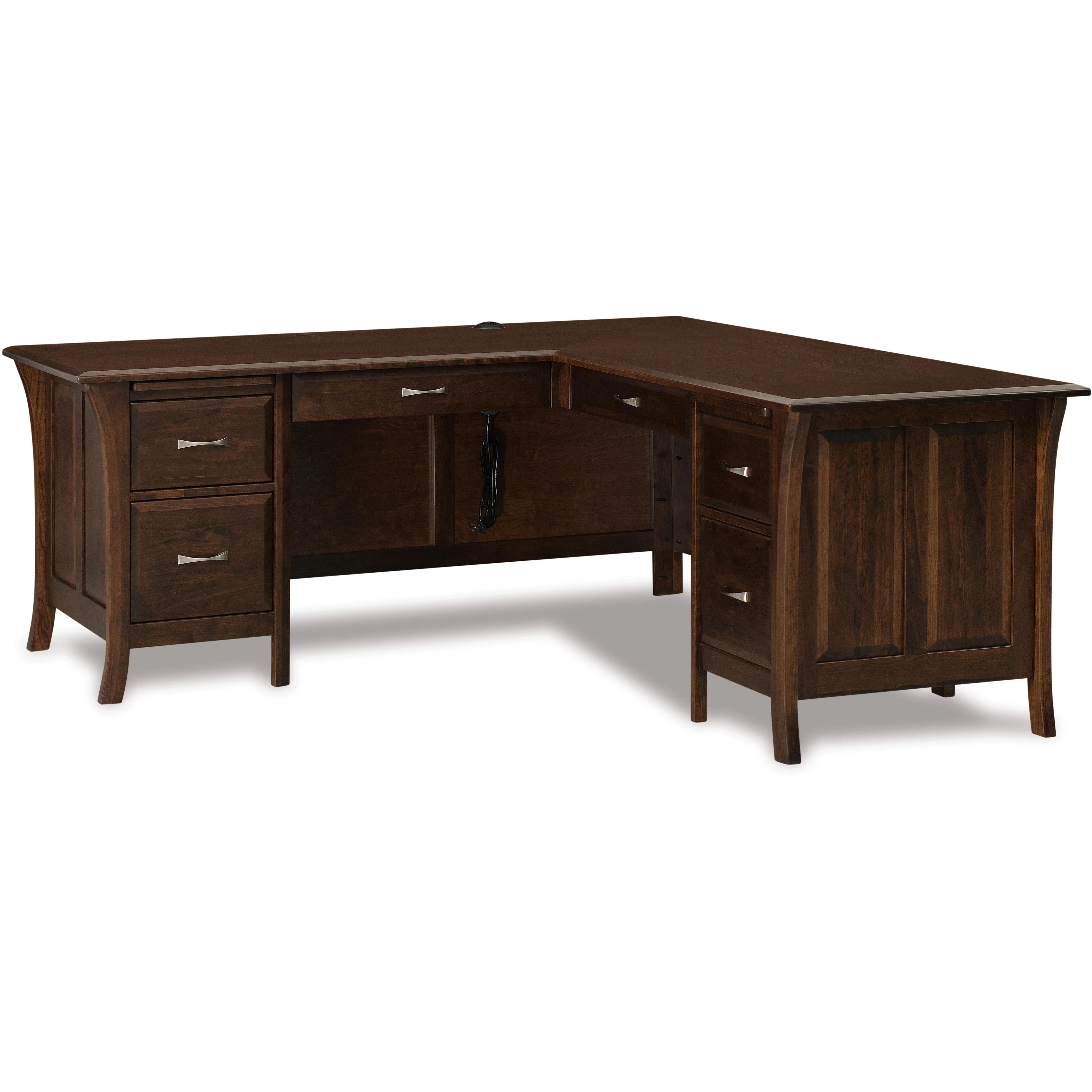 QW Amish Ensenada L-Shape Desk w/ Optional Hutch - Image 3