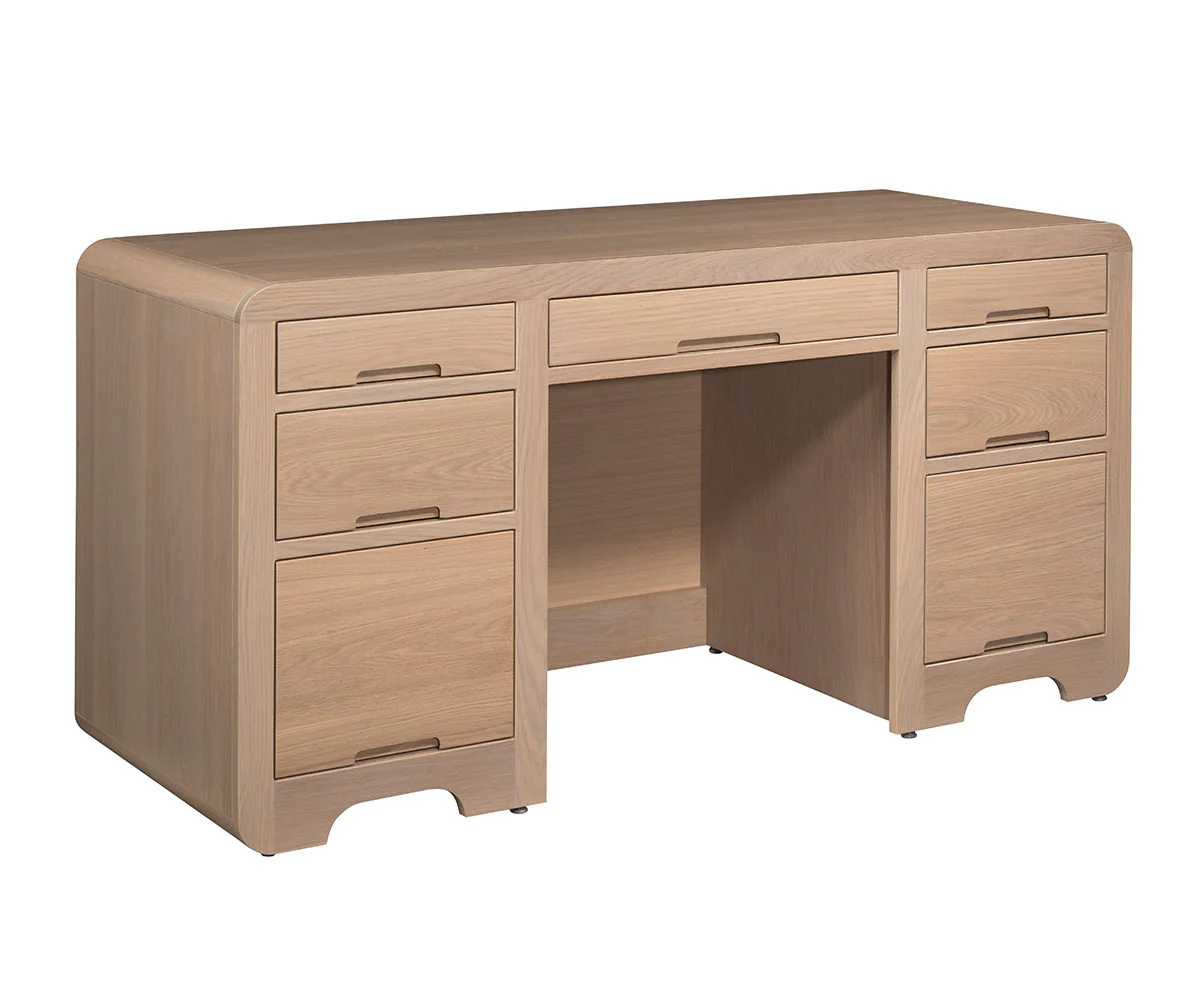 QW Amish Europa Double Pedestal Desk w/ Optional Hutch - Image 3