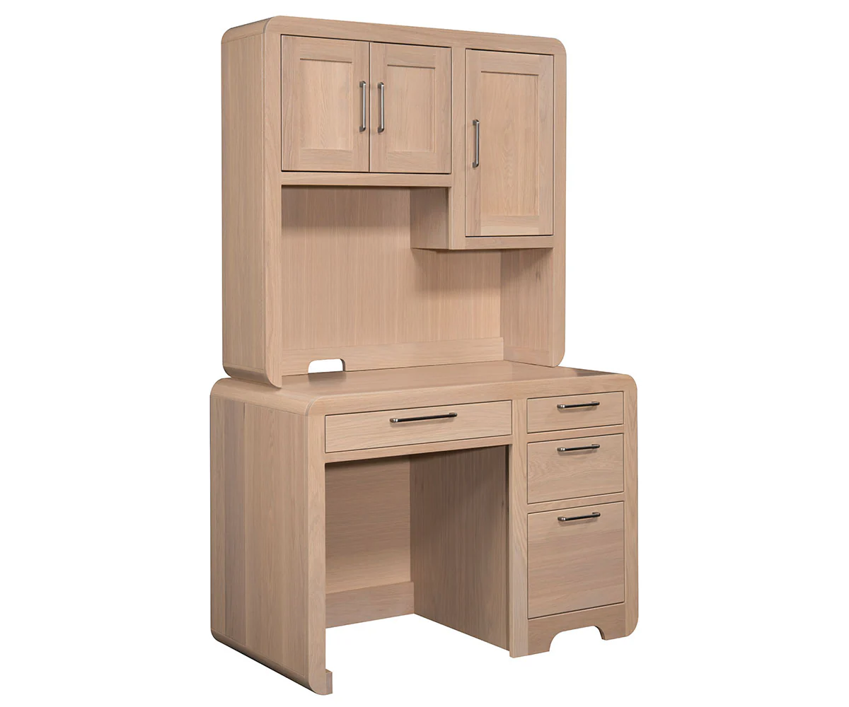 QW Amish Europa Single Pedestal Desk w/ Optional Hutch - Image 2