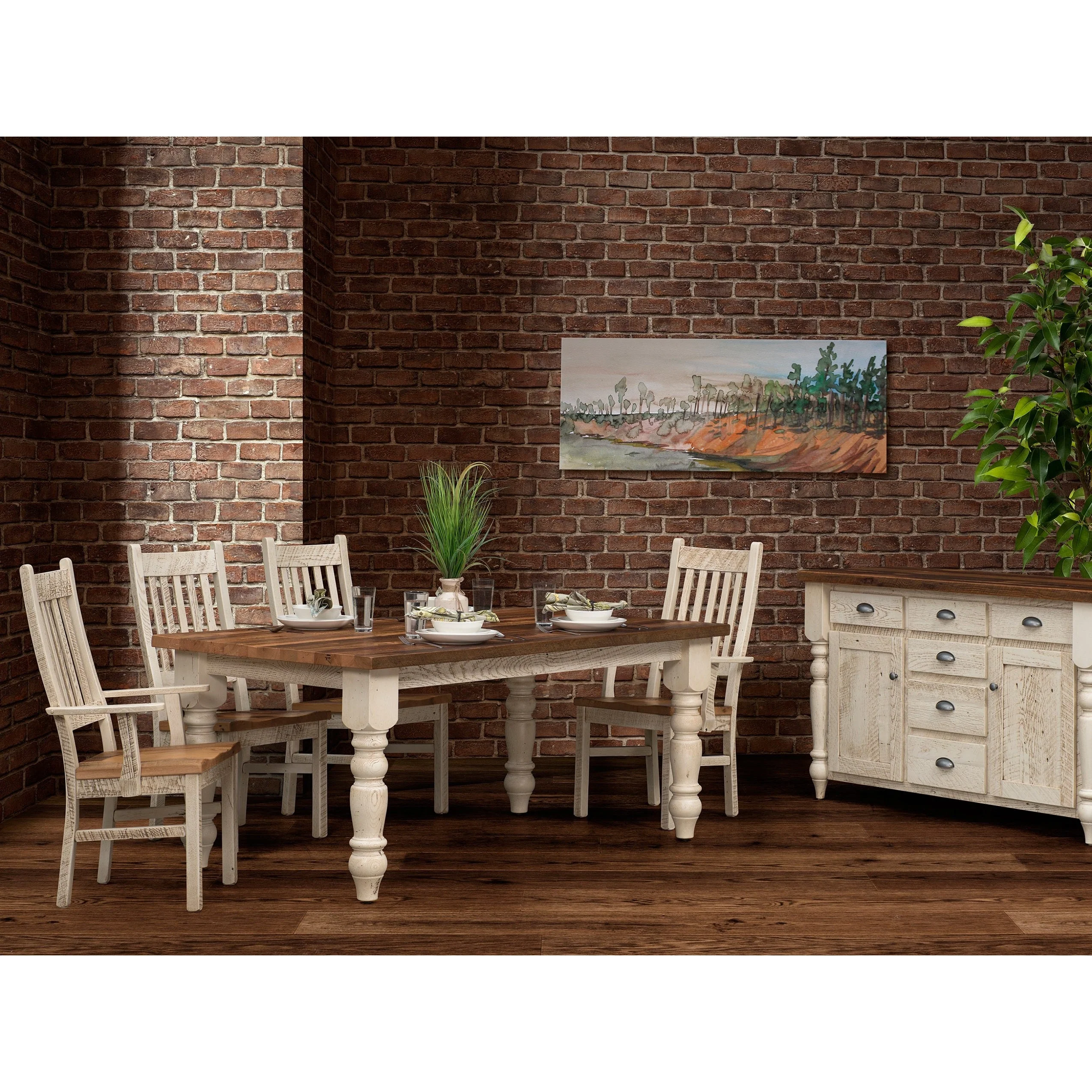 QW Amish Farmhouse Reclaimed Barnwood Arm Chair - Image 2