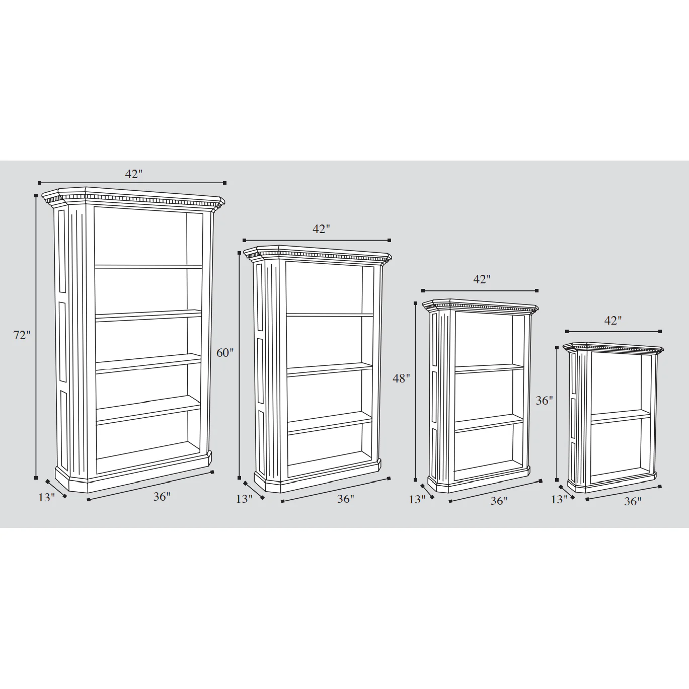 QW Amish Fifth Avenue Bookcase (Choose your Size) - Image 2