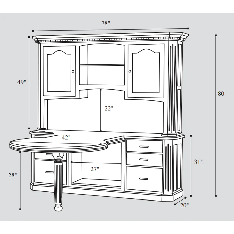 QW Amish Fifth Avenue Conference Desk and Hutch - Image 4