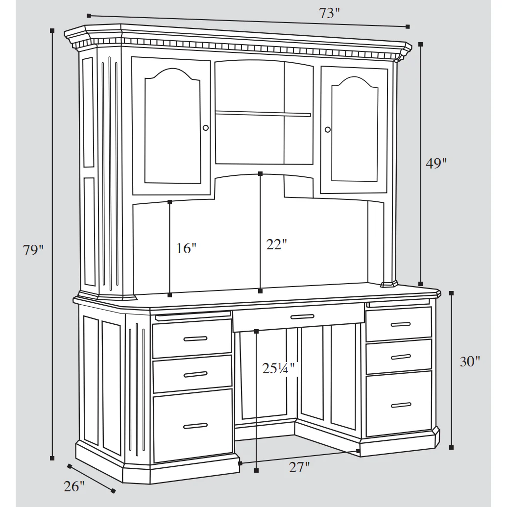 QW Amish Fifth Avenue Desk with Optional Hutch - Image 3