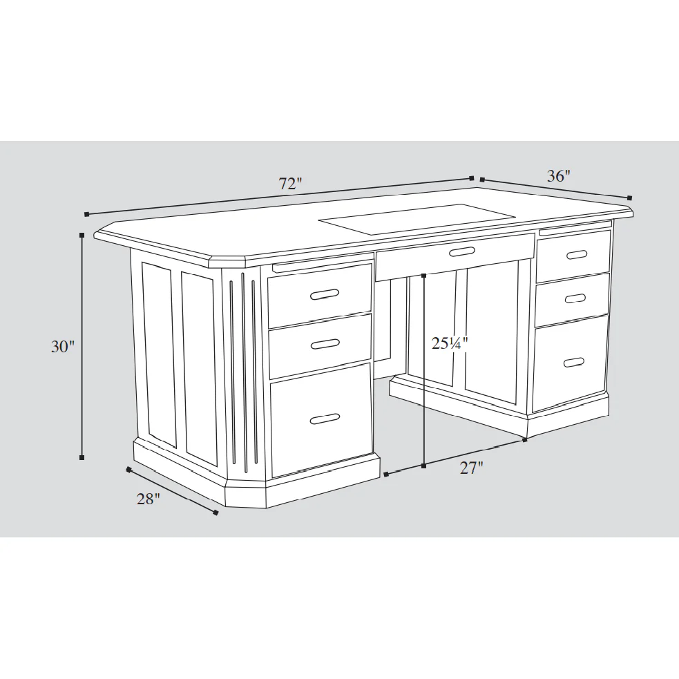 QW Amish Fifth Avenue Executive Desk - Image 4