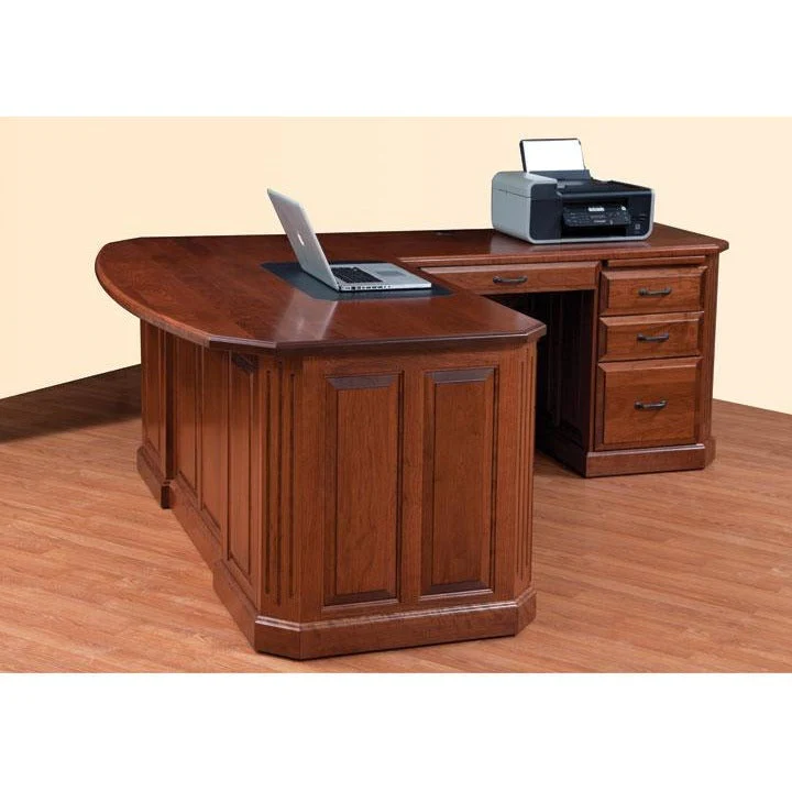 QW Amish Fifth Avenue L-Shape Desk with Optional Hutch - Image 3