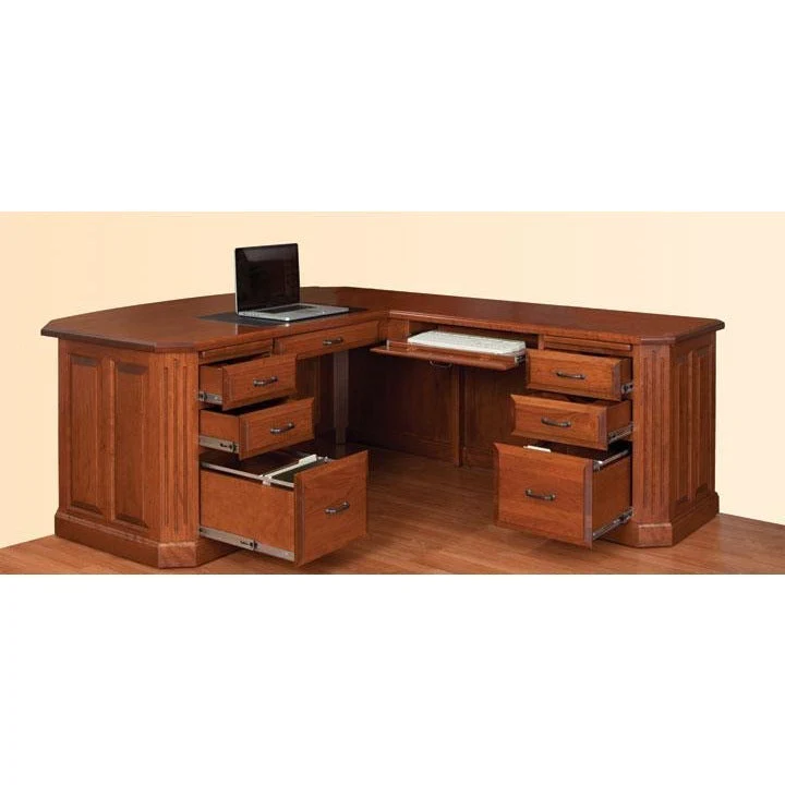 QW Amish Fifth Avenue L-Shape Desk with Optional Hutch - Image 5