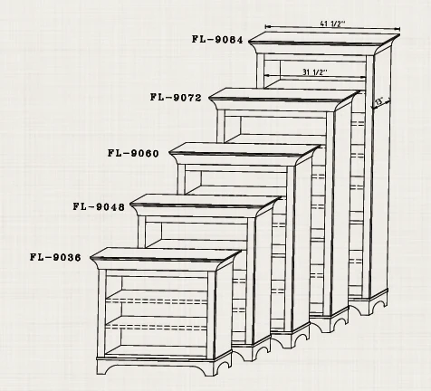 QW Amish Finley Bookcase (choose your size) - Image 2