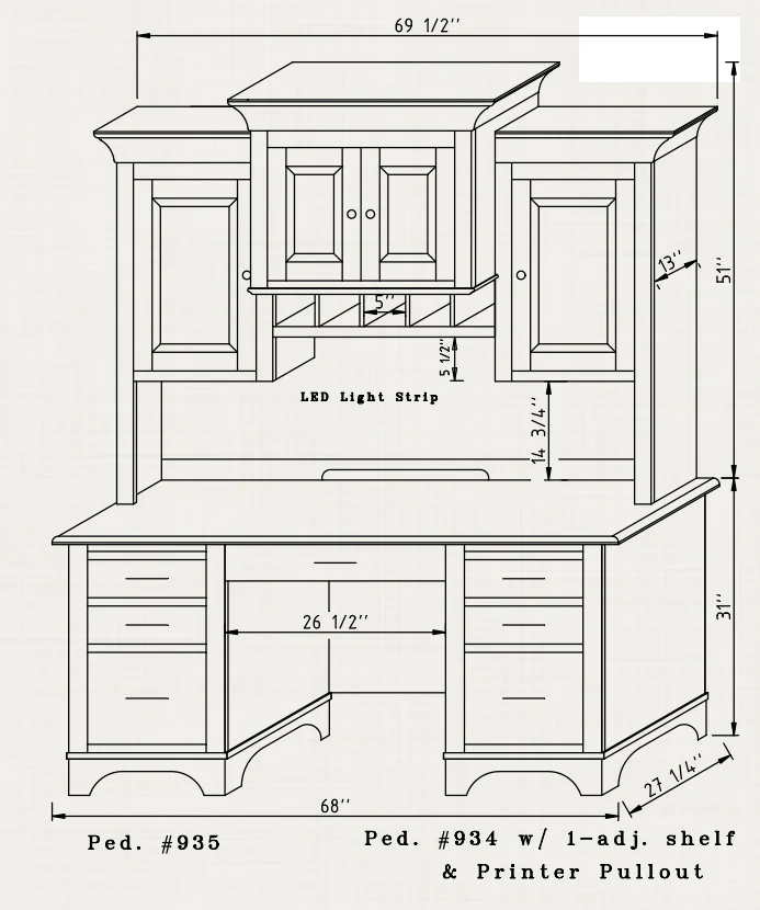 QW Amish Finley Wall Desk with Optional Hutch - Image 5