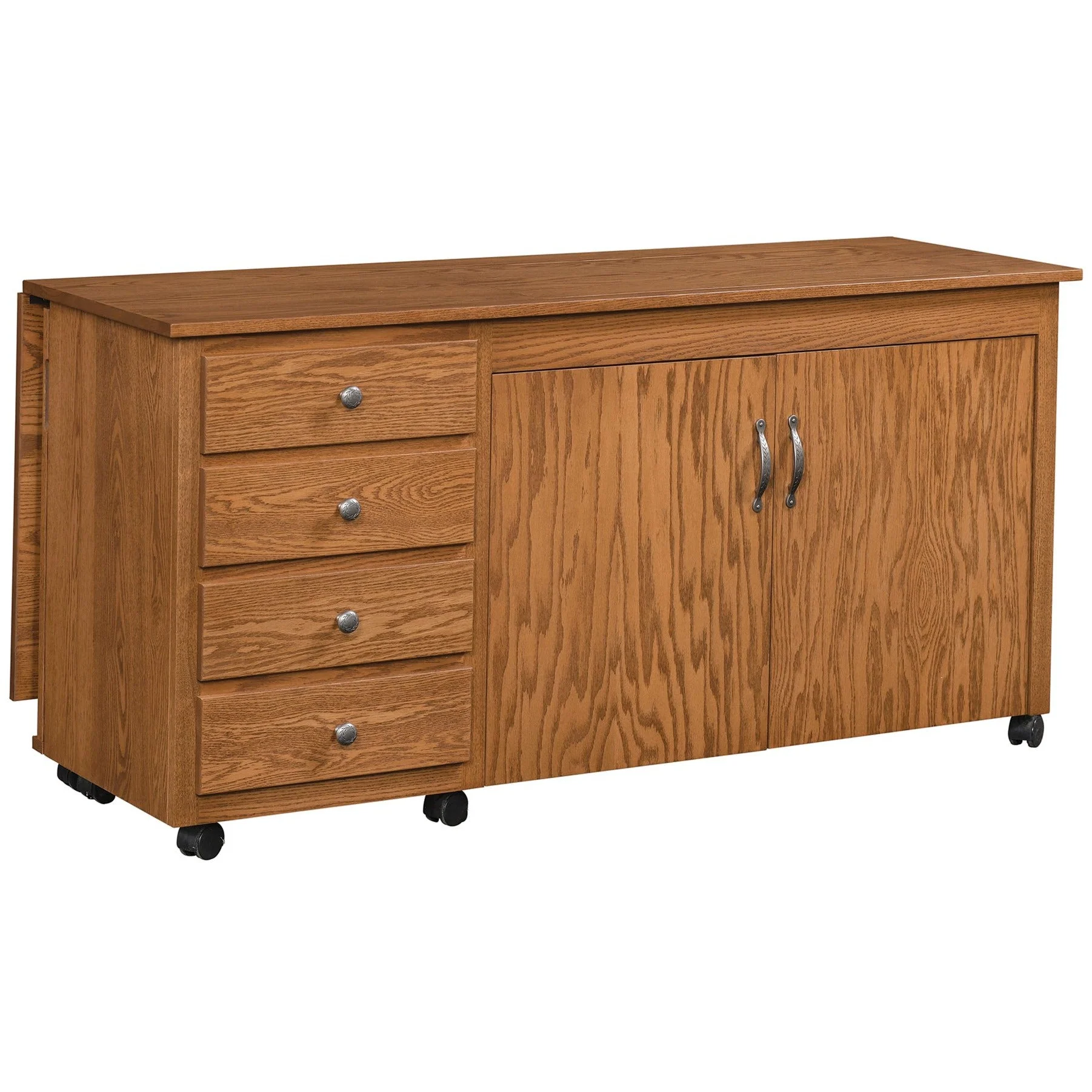 QW Amish Flat Top Pocket Doors Sewing Cabinet - Image 2