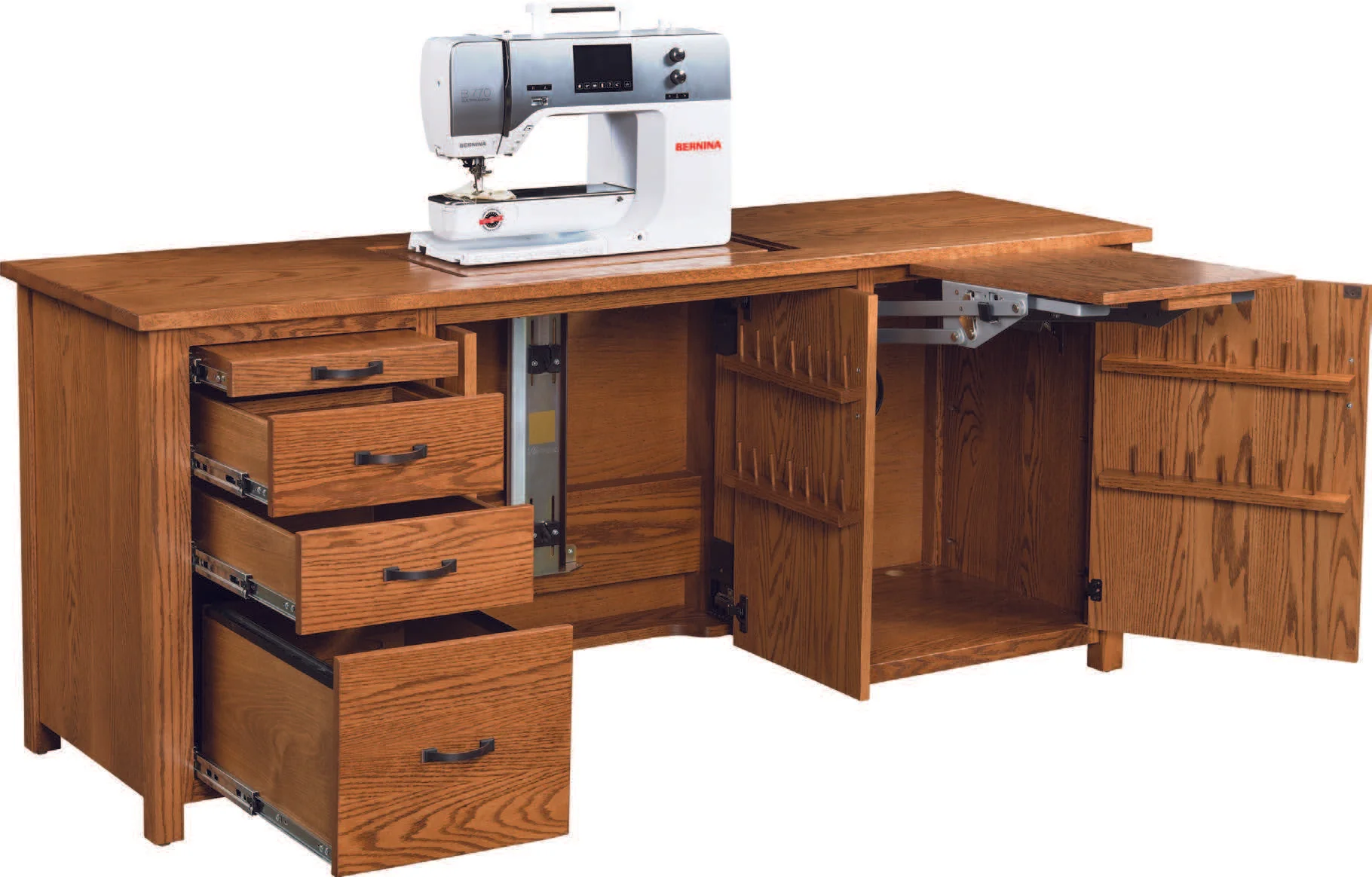 QW Amish 114FT Flat Top Sewing Cabinet - Image 3