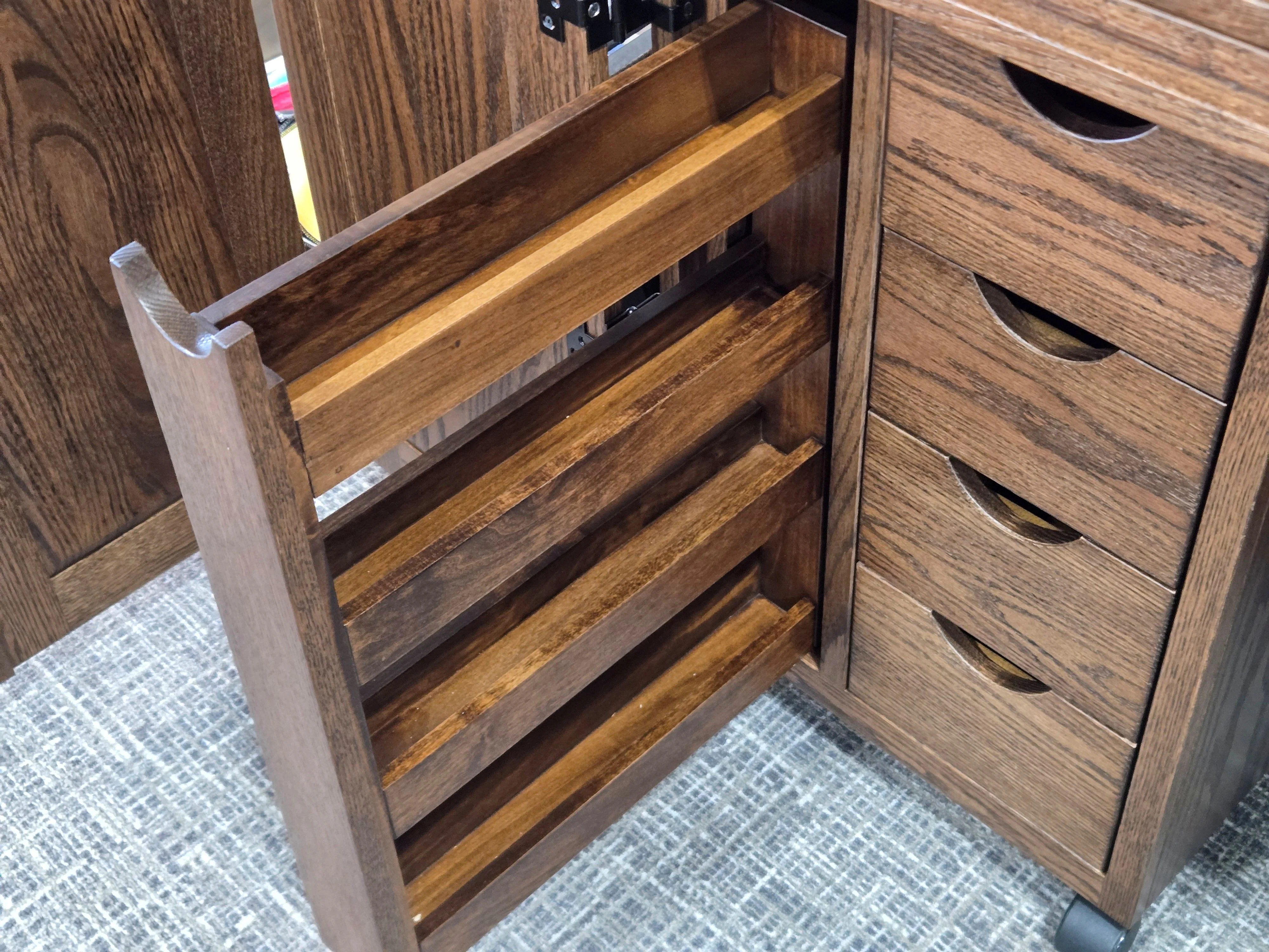 QW Amish Flat Top Sewing Cabinet with Doors - Image 3