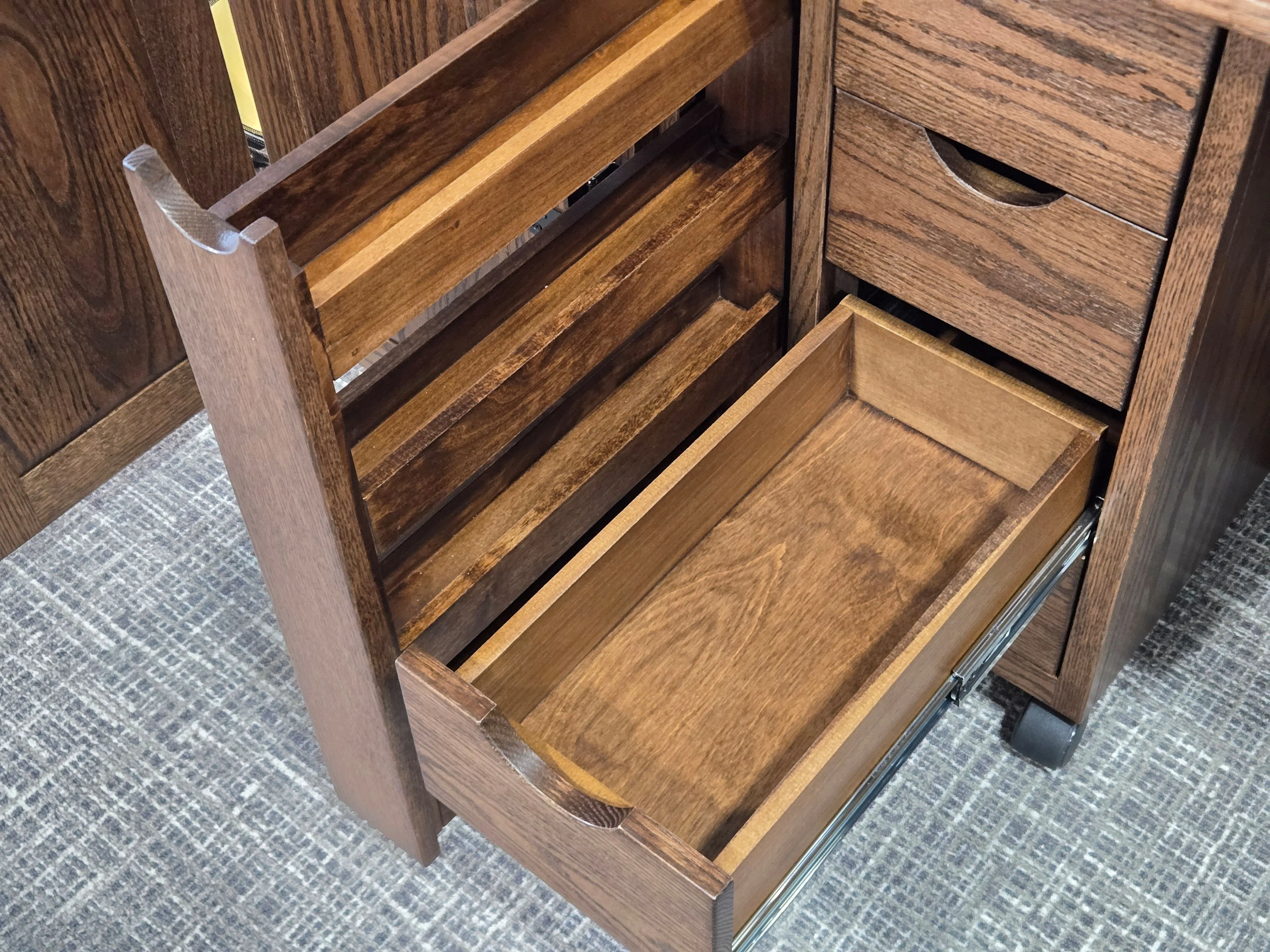 QW Amish Flat Top Sewing Cabinet with Doors - Image 4
