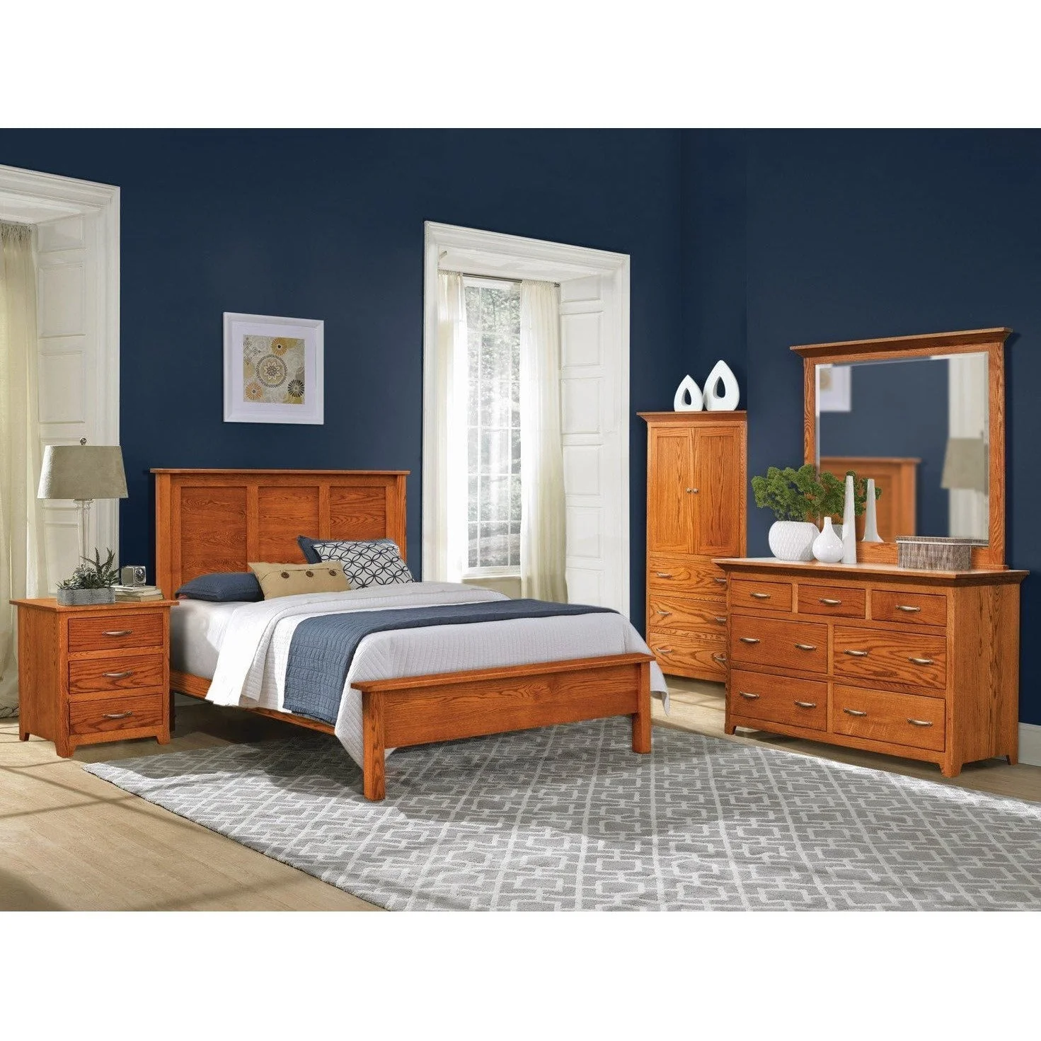 QW Amish FP Shaker Low Dresser & Optional Mirror - Image 2