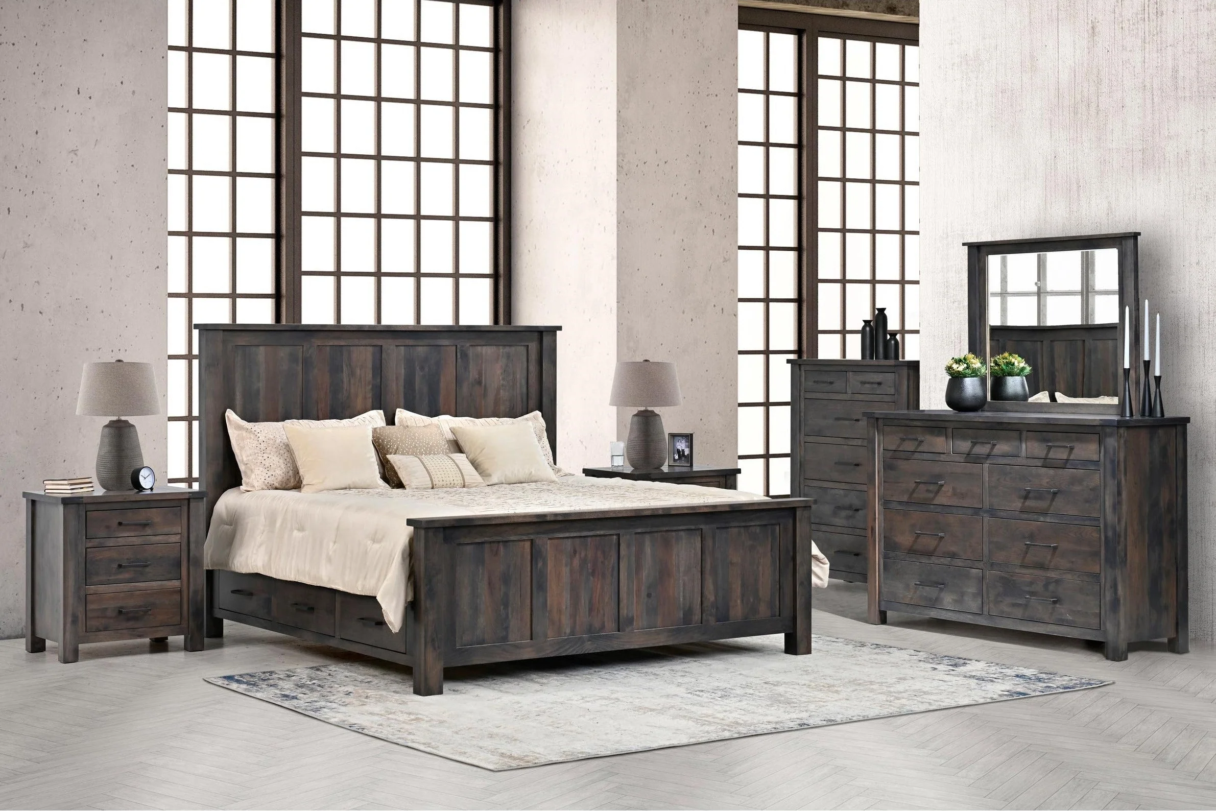 QW Amish Franklin 5pc Set w/ Storage Bed