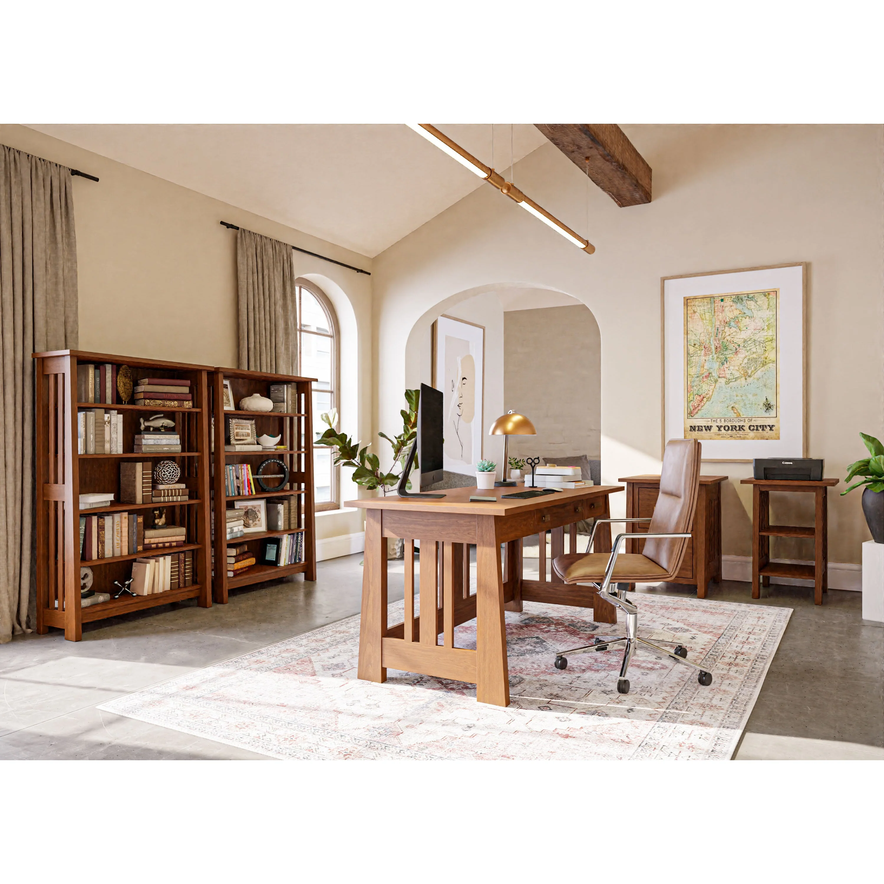 QW Amish Freemont Mission 2 Door Cabinet with Optional Hutch - Image 2