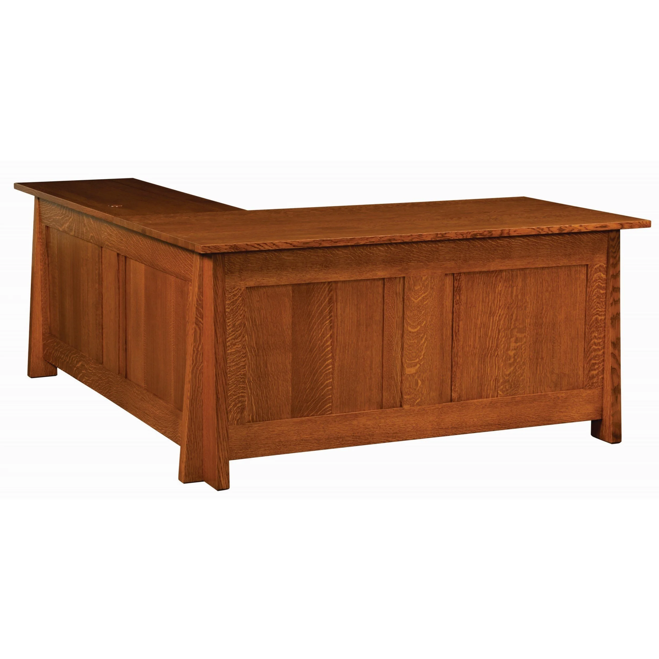 QW Amish Freemont Mission 66"x80" L-Shape Desk with Optional Hutch - Image 2