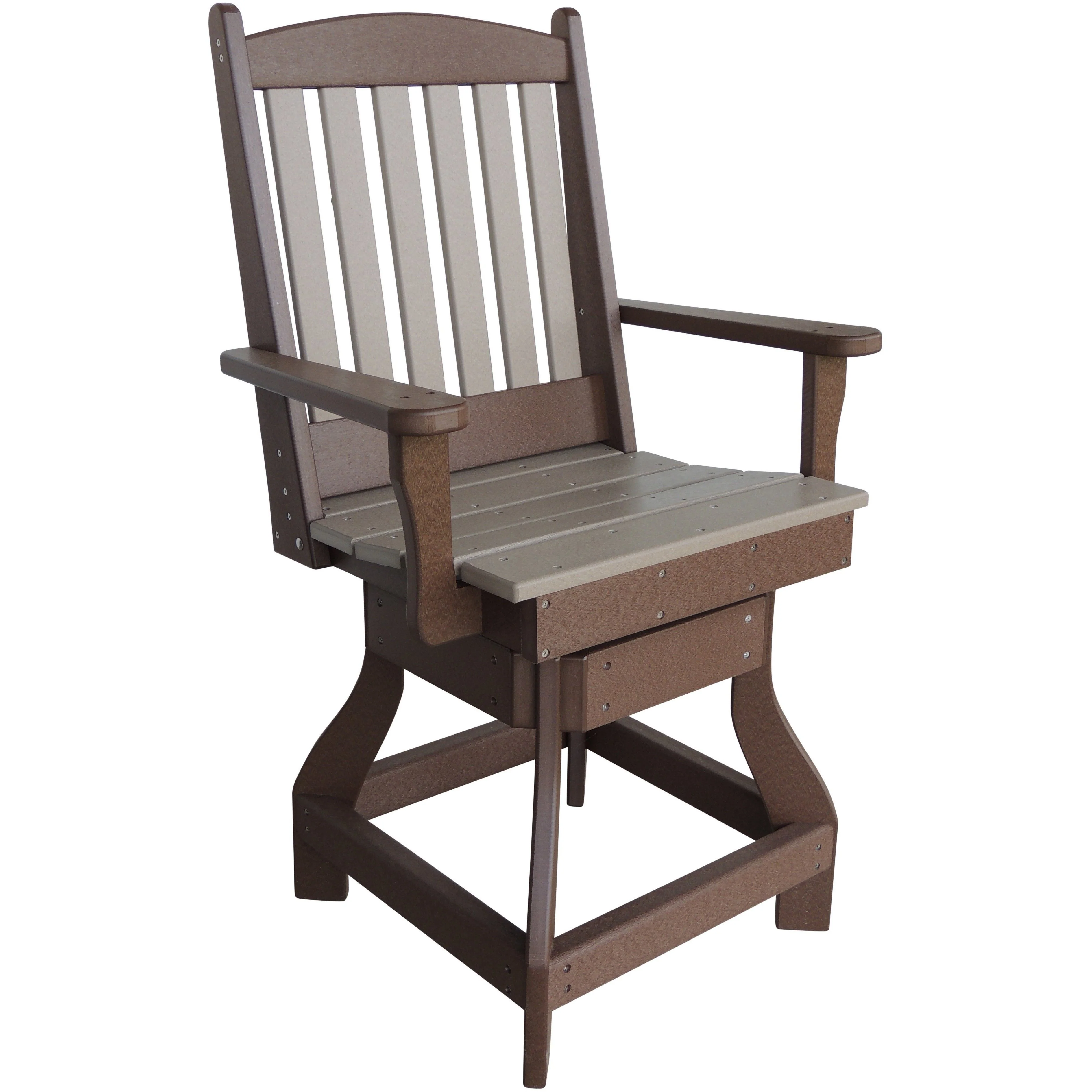 QW Amish Garden Mission Swivel Counter Arm Chair