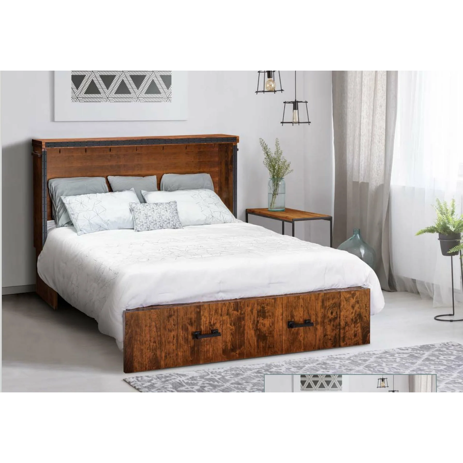 QW Amish Glenwood Murphy Cabinet Bed - Image 4