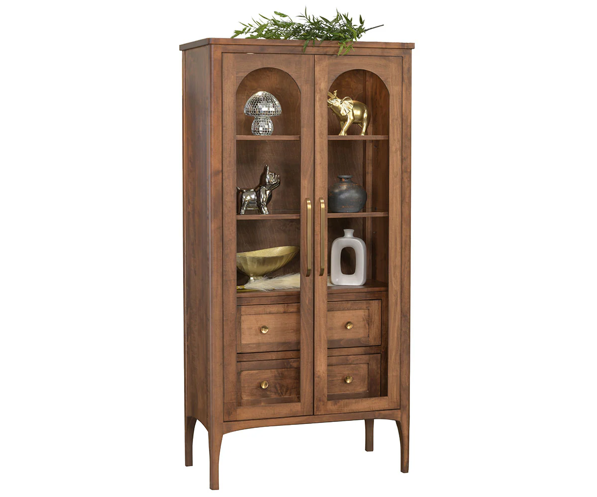 QW Amish Greyson Display Cabinet w/ Interior Drawers - Image 2