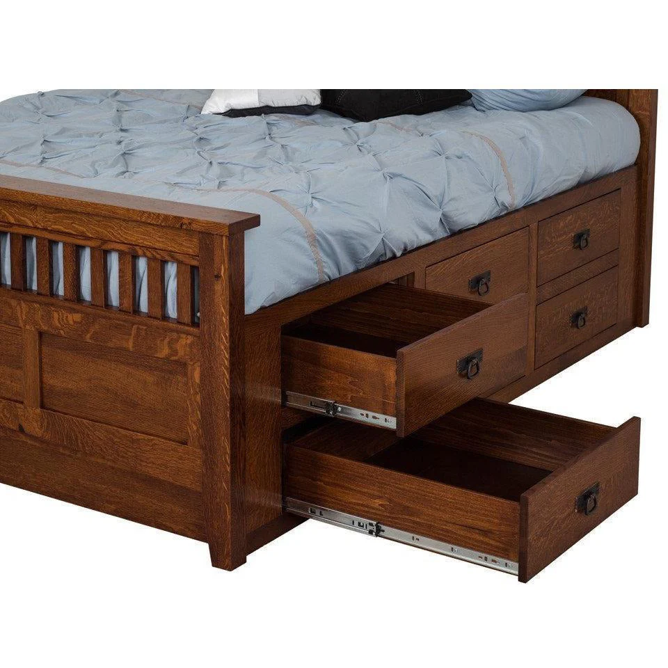 QW Amish Guttenburg Mission 12 Drawer Storage Bed - Image 2