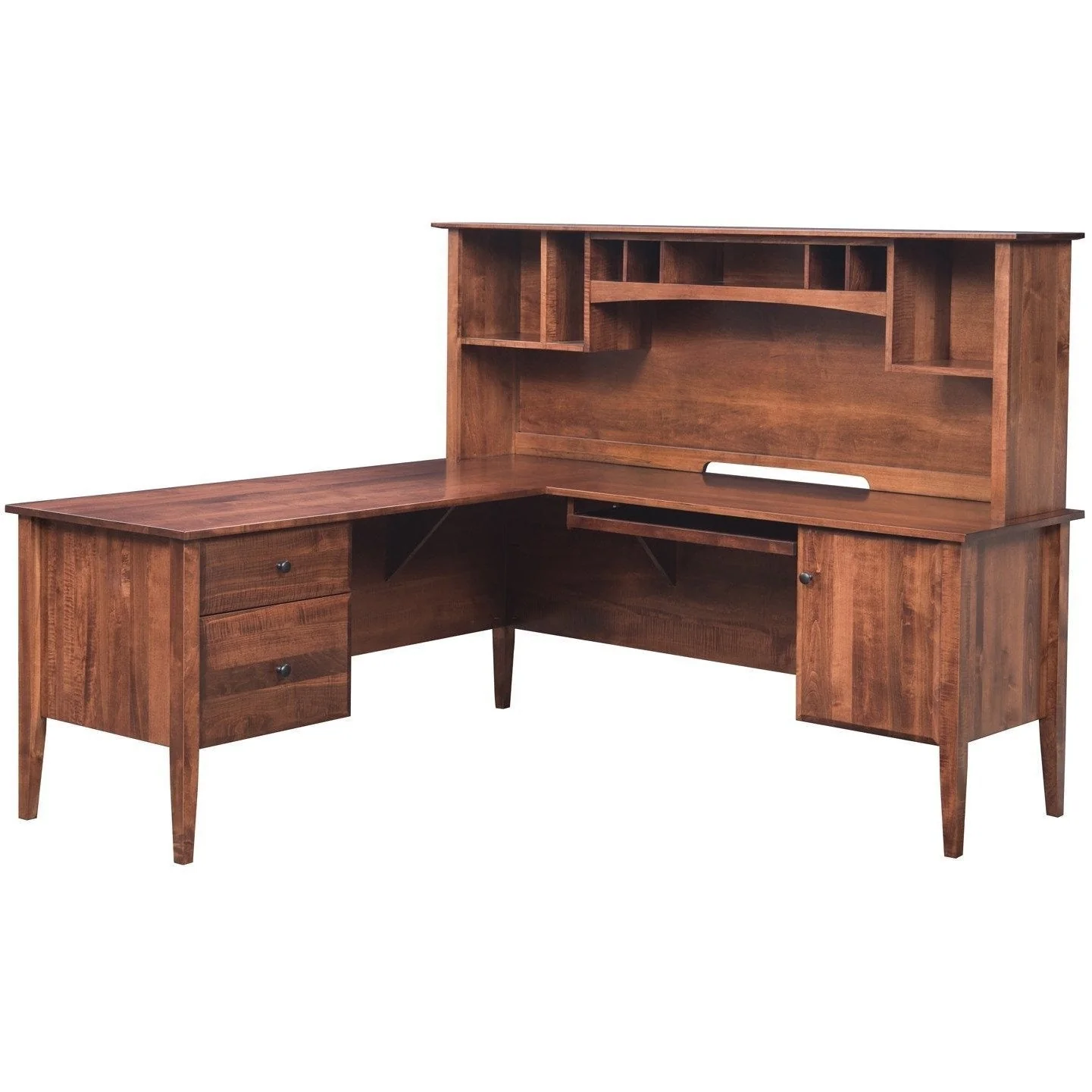 QW Amish Hampton L-shape Desk with Optional Hutch