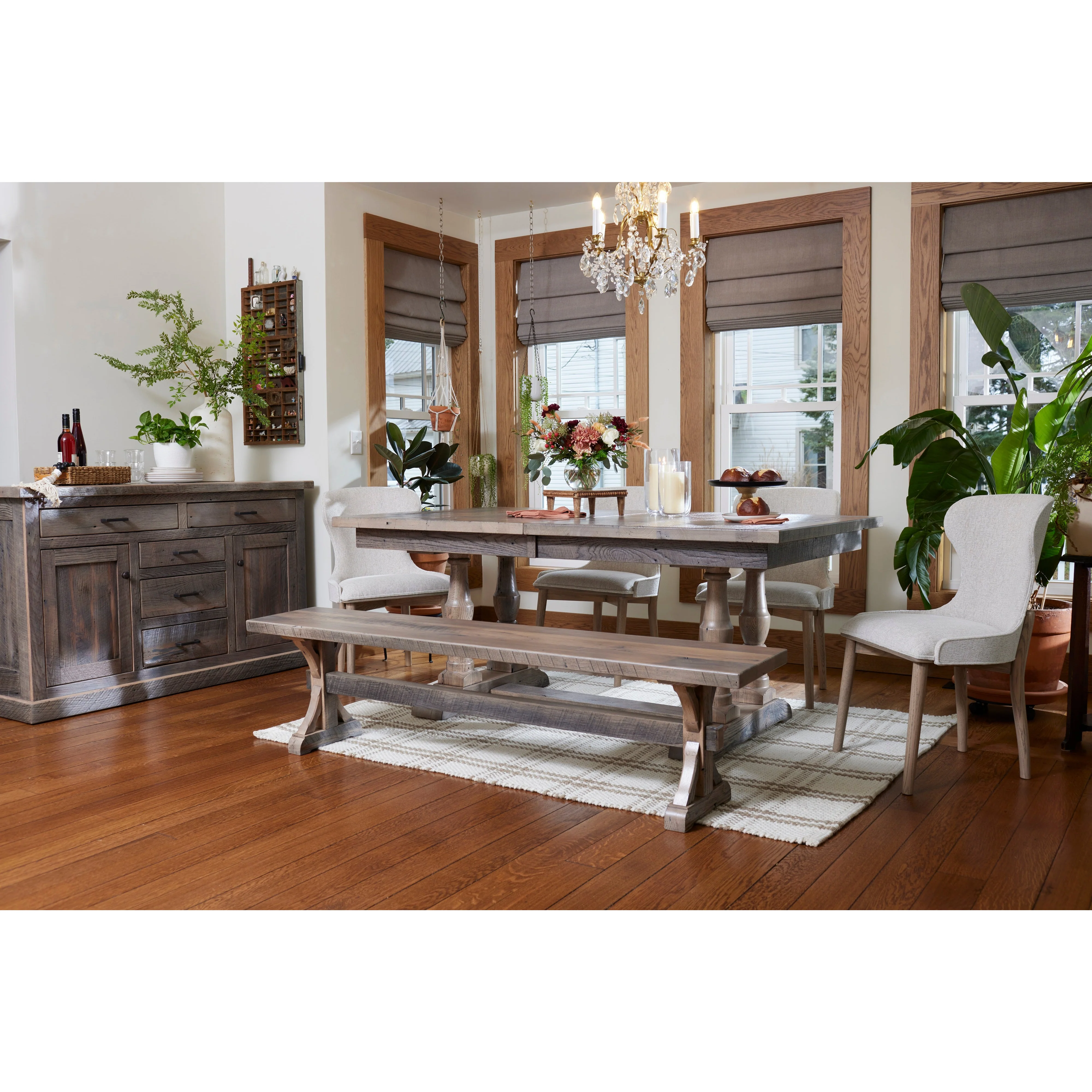 QW Amish Harlow Reclaimed Barnwood Table - Image 6