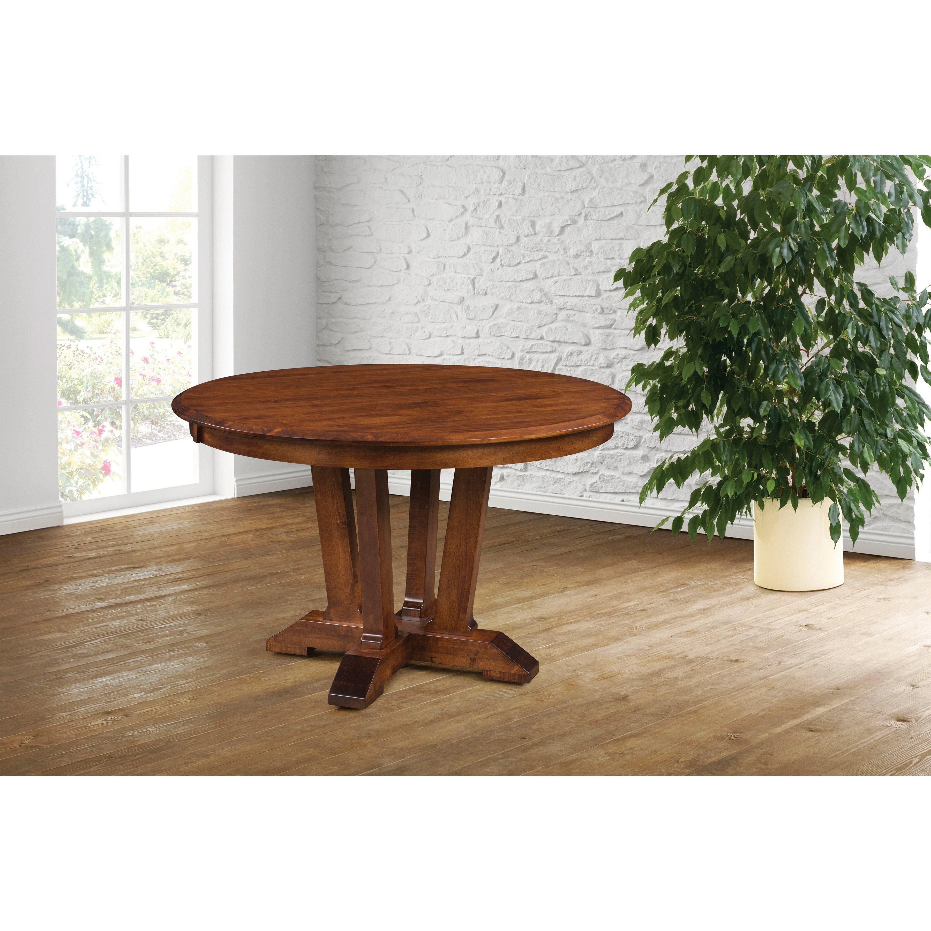 QW Amish Harper Single Pedestal Table - Image 2
