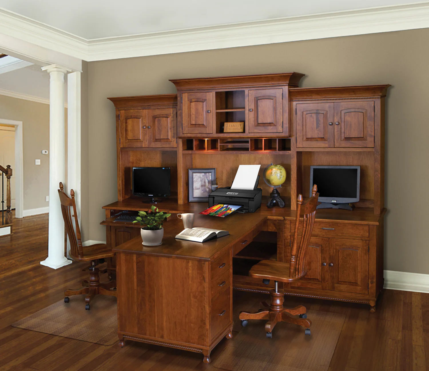 QW Amish Henry Stephen's 7pc Partner Desk - Image 2