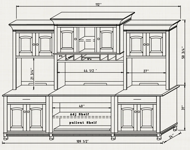 QW Amish Henry Stephen's 7pc Partner Desk - Image 4