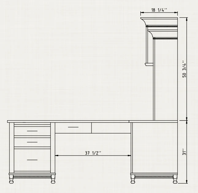 QW Amish Henry Stephen's 7pc Partner Desk - Image 6
