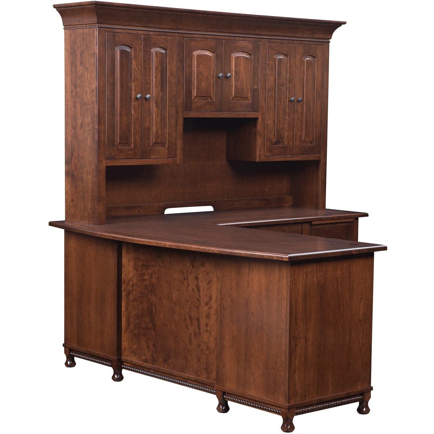 QW Amish Henry Stephen's L Shape Desk with Optional Hutch - Image 2