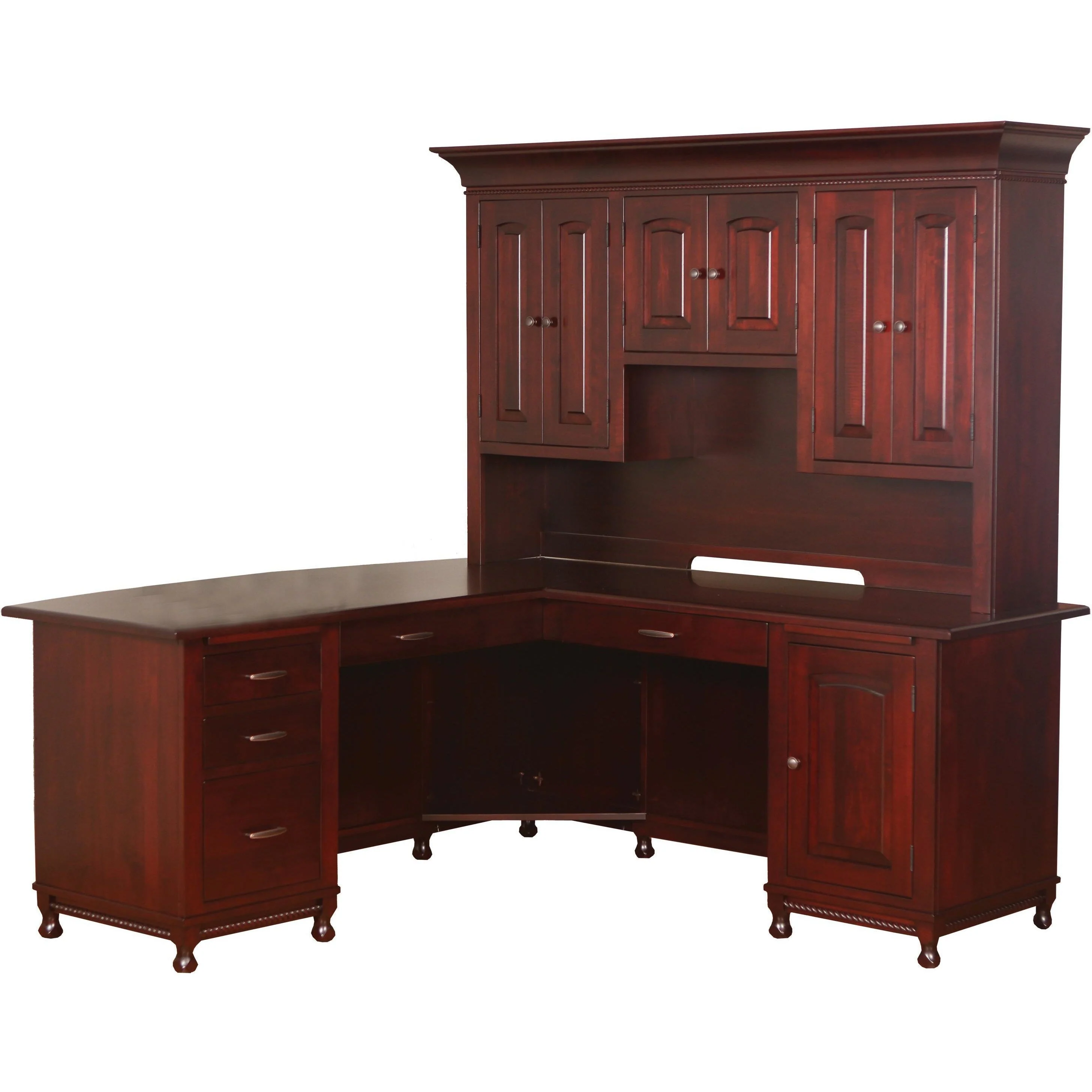 QW Amish Henry Stephen's L Shape Desk with Optional Hutch - Image 3
