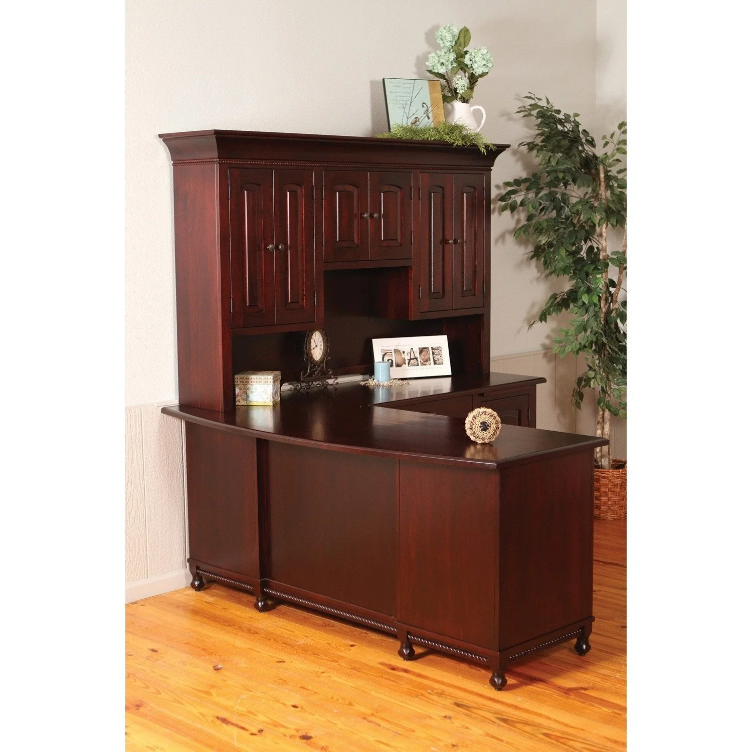 QW Amish Henry Stephen's L Shape Desk with Optional Hutch - Image 5