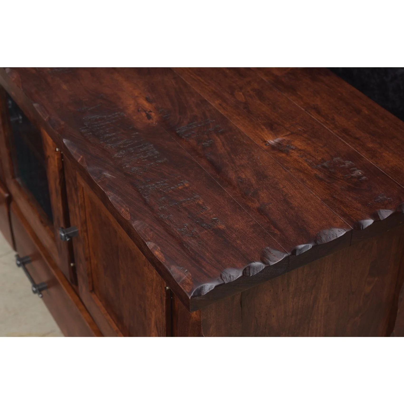 QW Amish Hewn 70" Barn Door TV Stand - Image 2