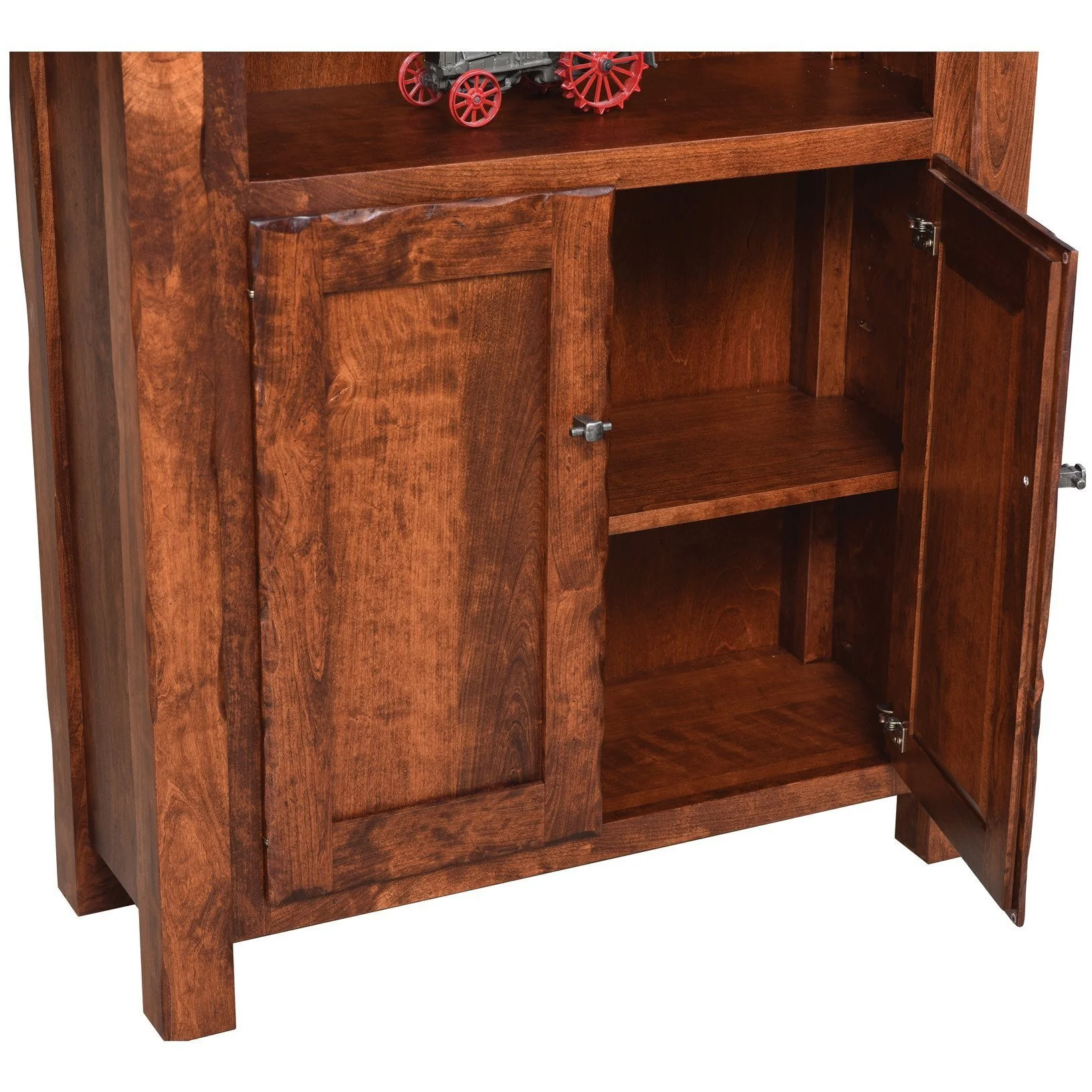 QW Amish Hewn Bookcase with Doors - Image 2