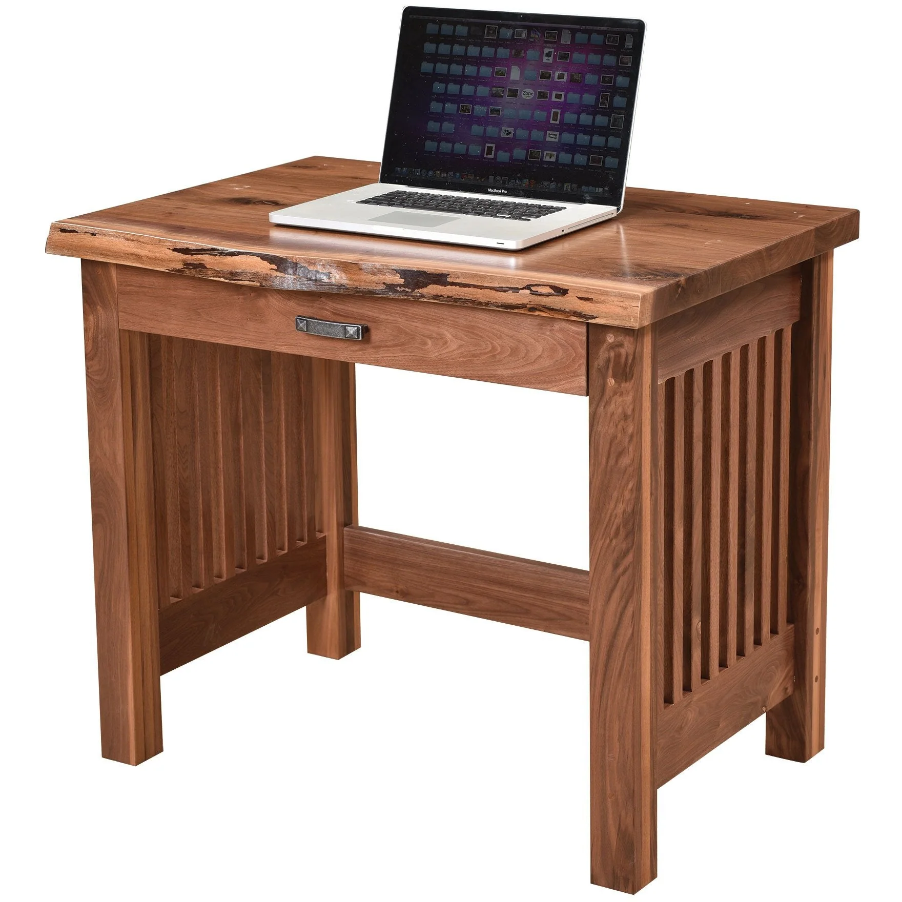 QW Amish JD Mission Live Edge 36" Writing Desk w/ Optional Hutch - Image 2