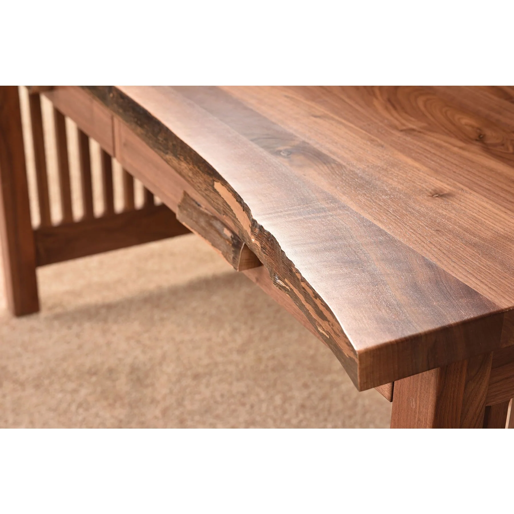 QW Amish JD Mission Live Edge 62" Writing Desk w/ Optional Hutch - Image 4