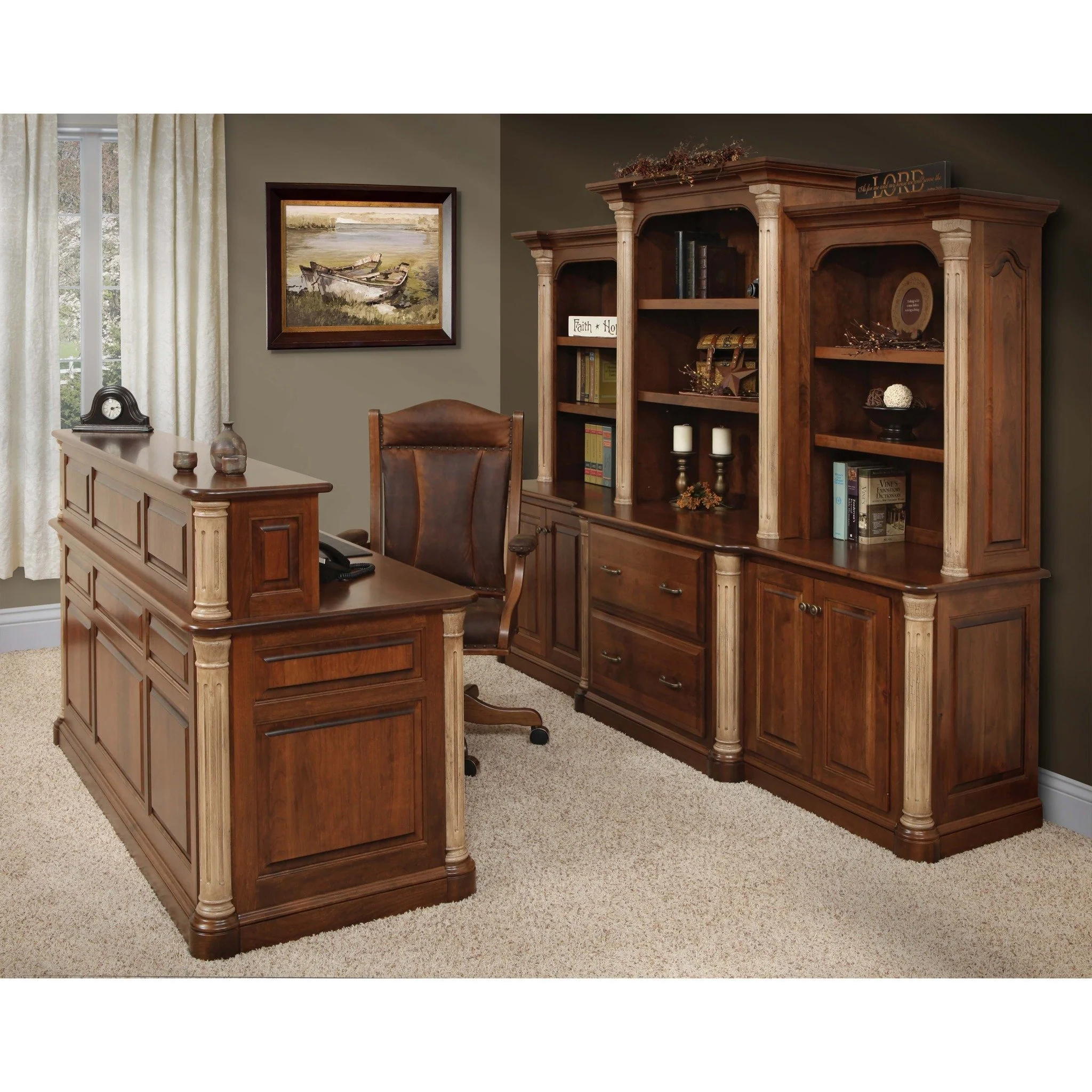 QW Amish Jefferson Executive Desk with Privacy Cubby - Image 3