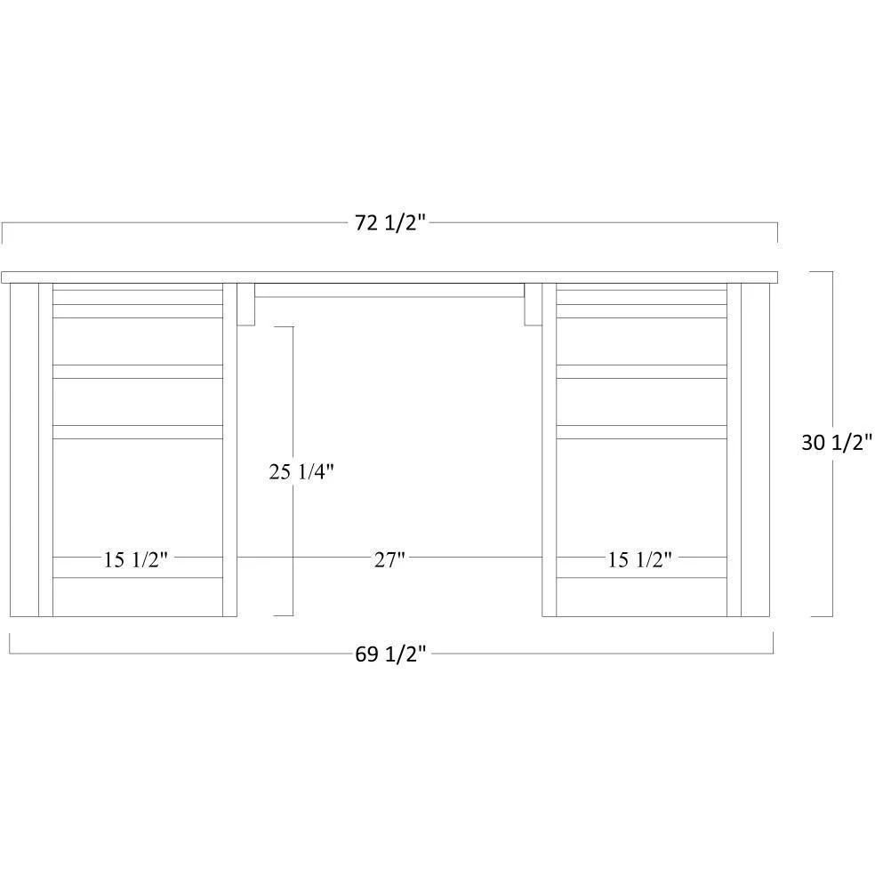 QW Amish Jefferson Executive Desk with Privacy Cubby - Image 6