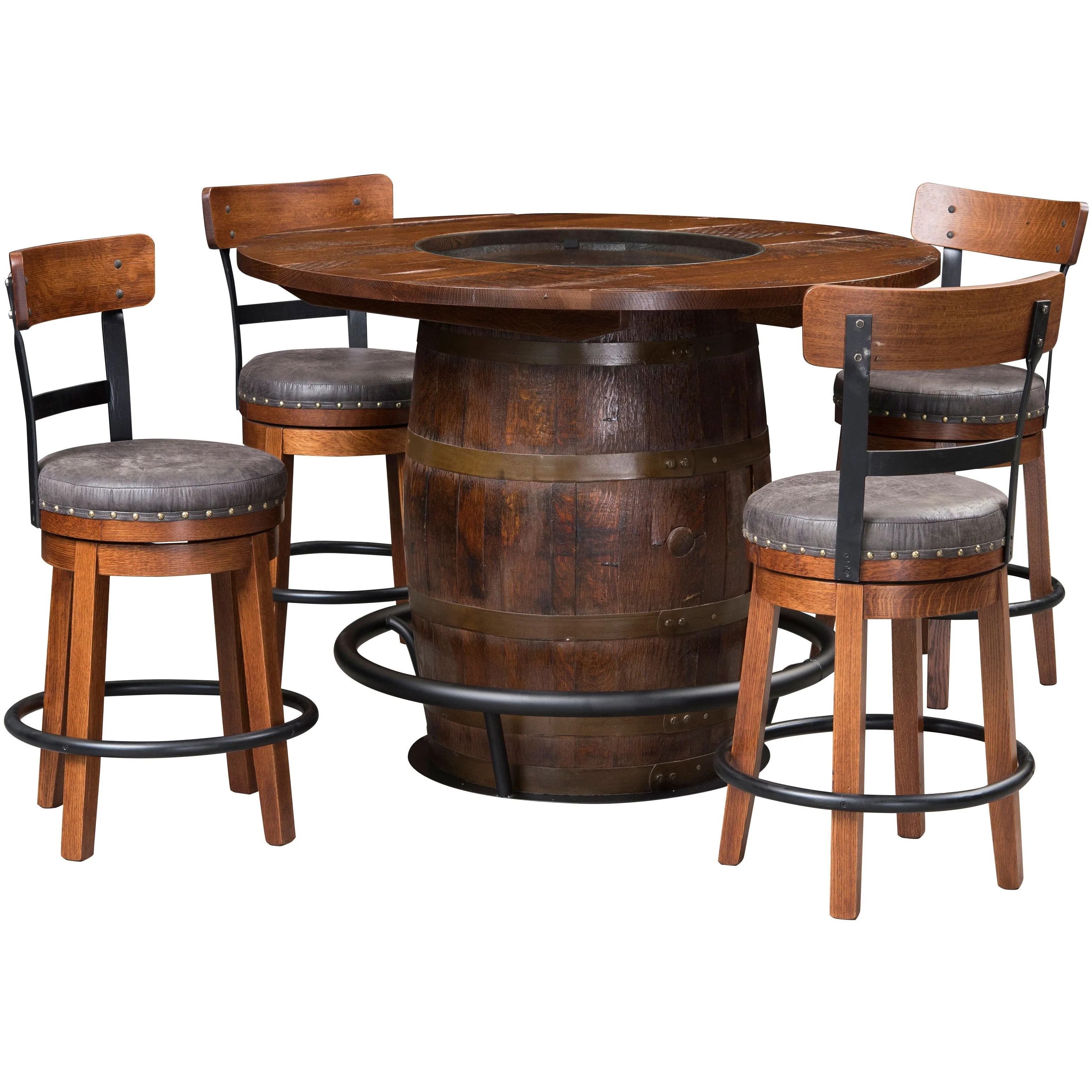 QW Amish Kelso Swivel Stool w/ Back - Image 2