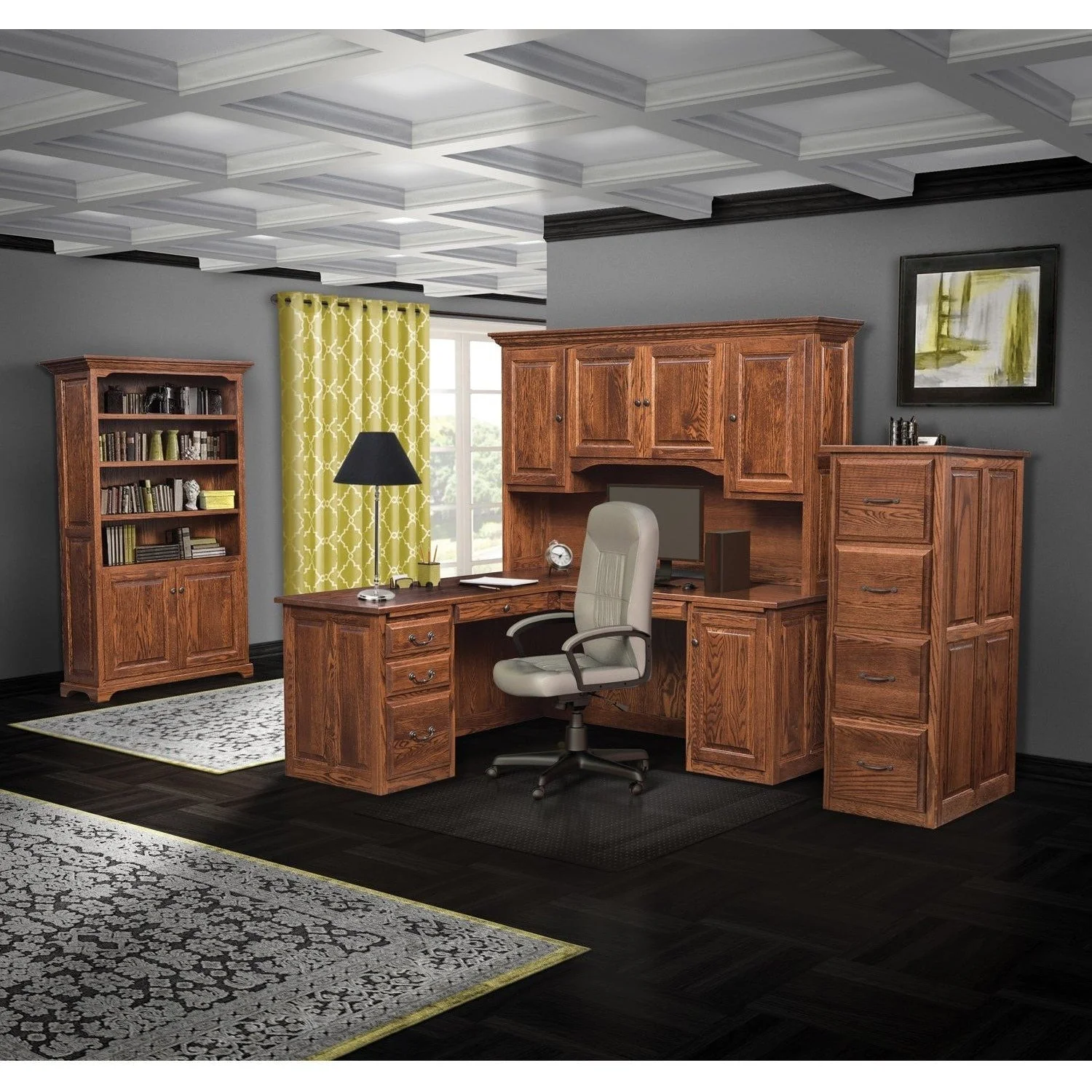 QW Amish Kingston 7270 L Shape Desk with Optional Hutch - Image 3