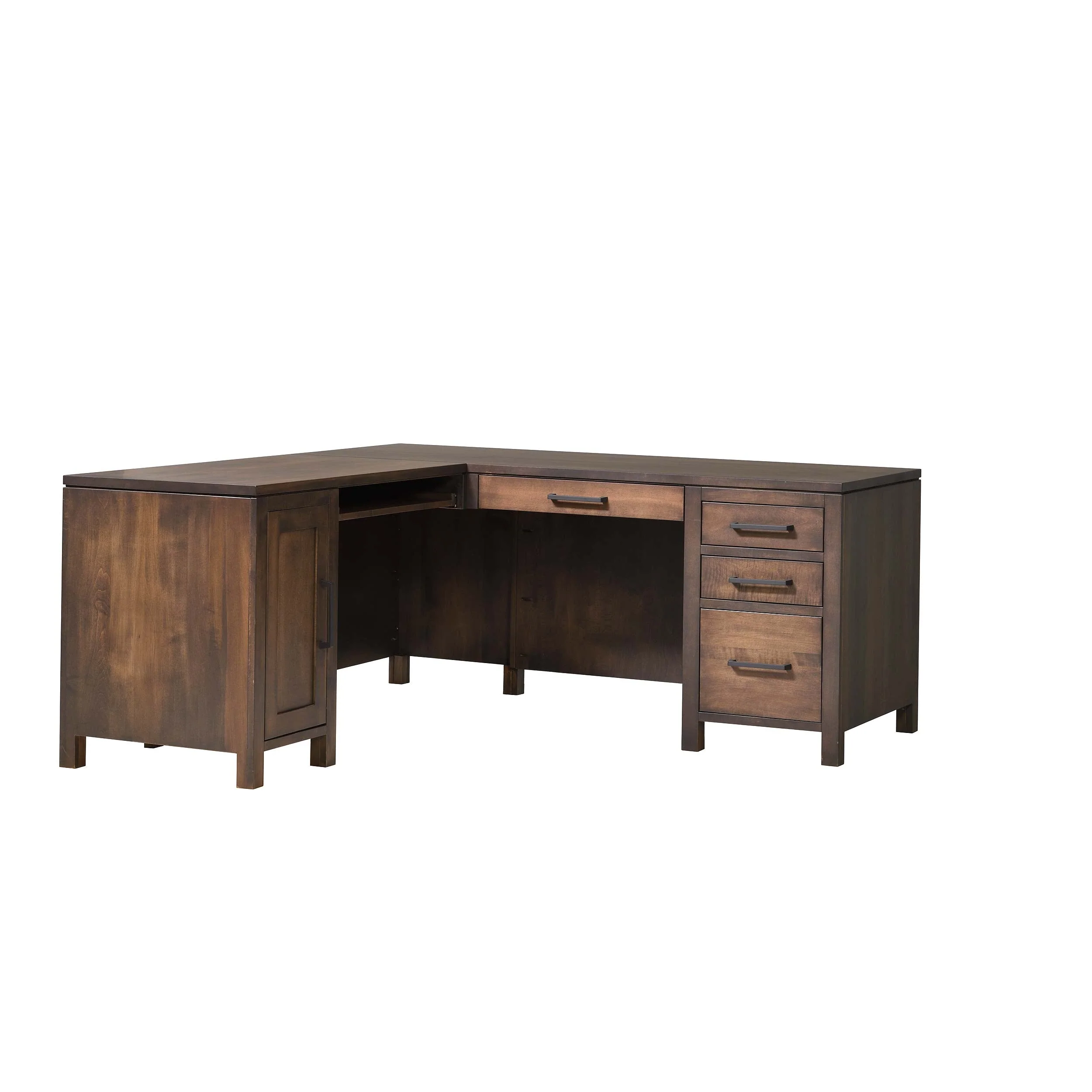 QW Amish Leon L Shape Desk w/ Optional Hutch - Image 39